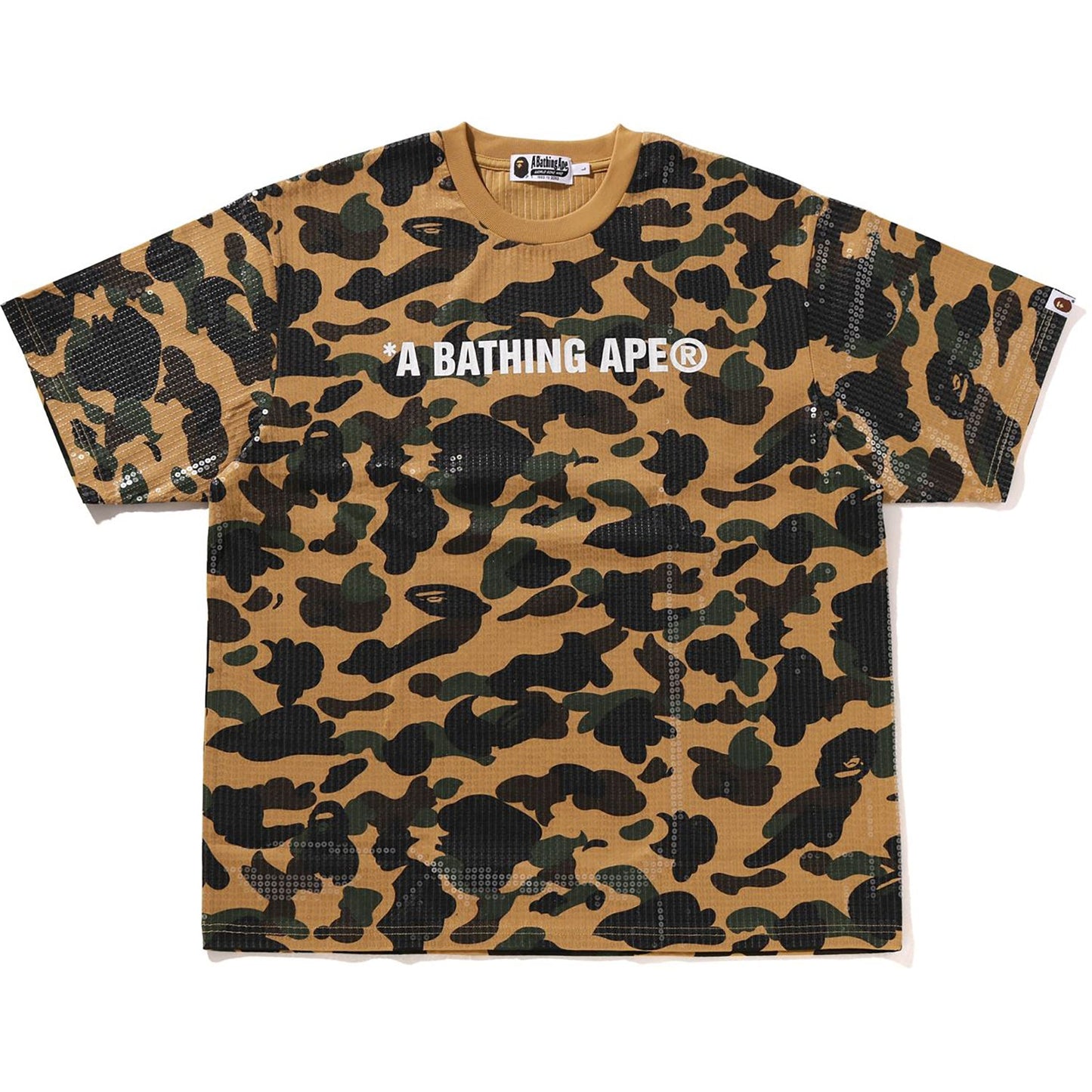 T-shirt décontracté à paillettes avec logo camouflage pour homme