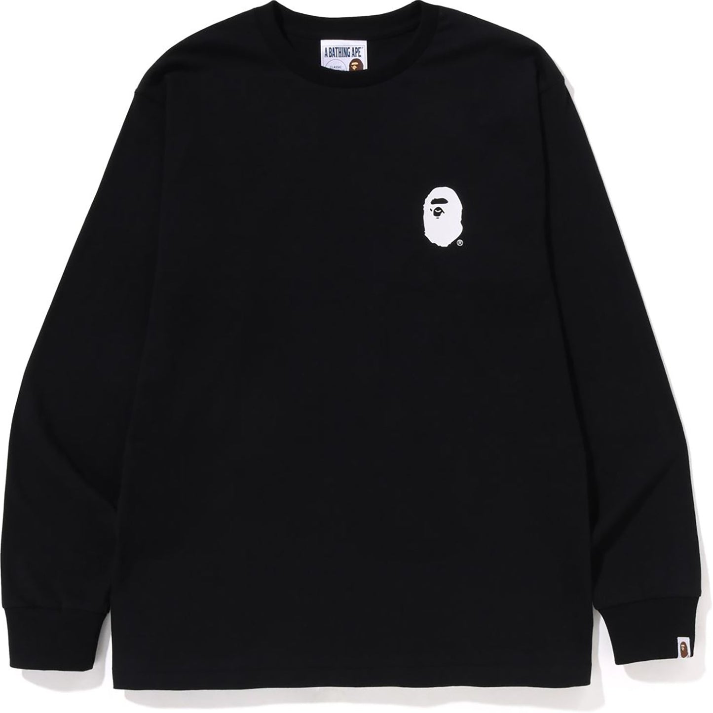 A BATHING APE LETTERED L/S TEE HERREN