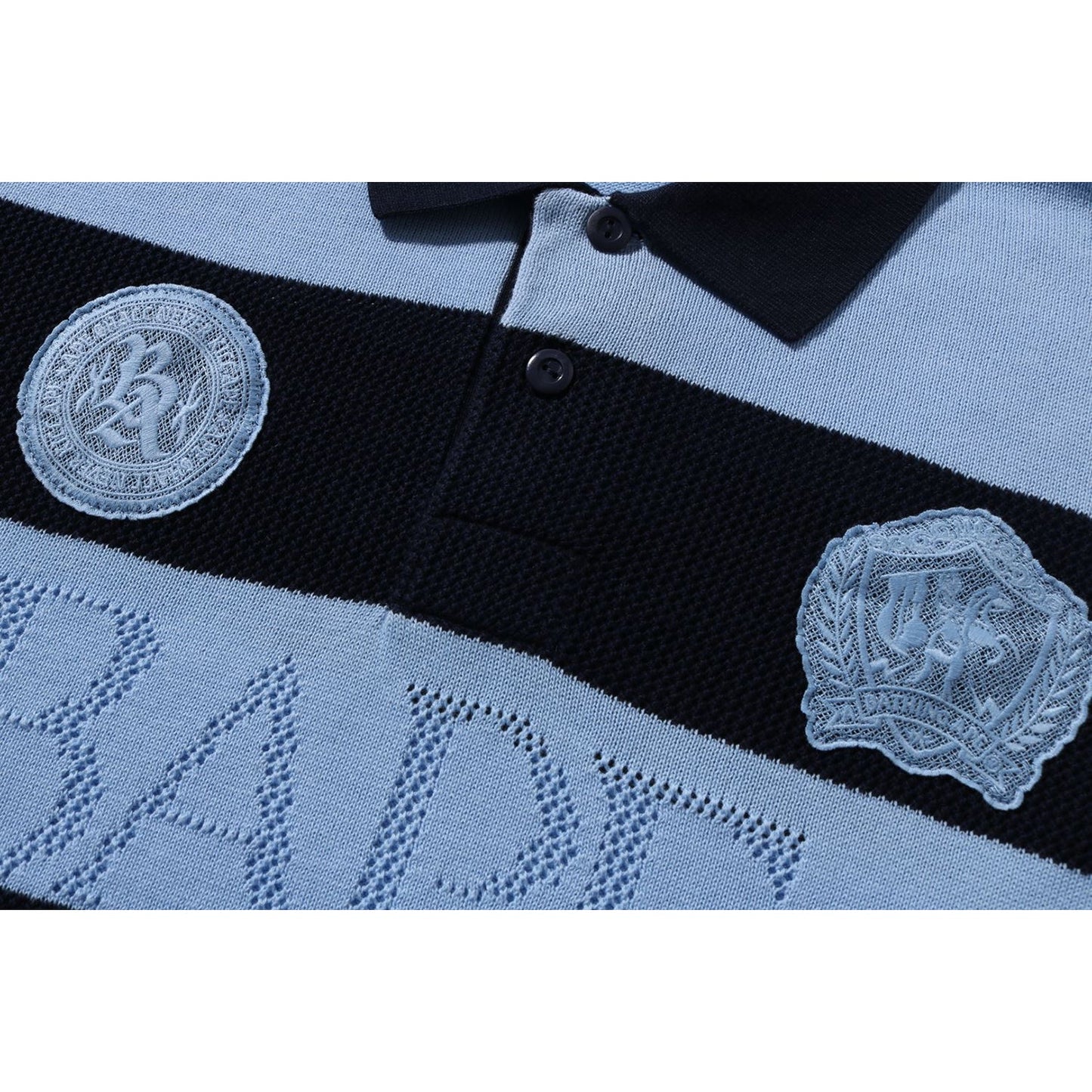 JACQUARD MULTI LOGO STRIPE RELAXED FIT LS TEE HERREN