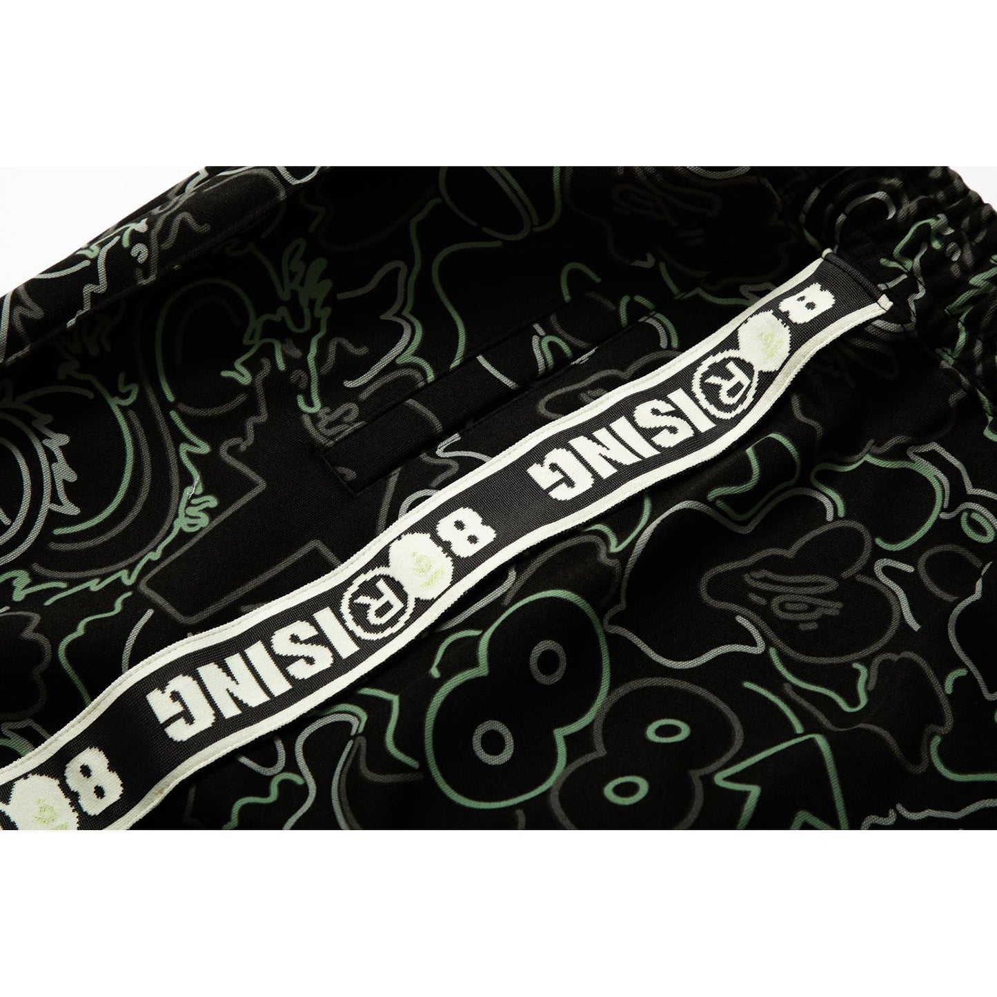 BAPE X 88RISING GLOW IN THE DARK CAMO TRACK PANTS MENS