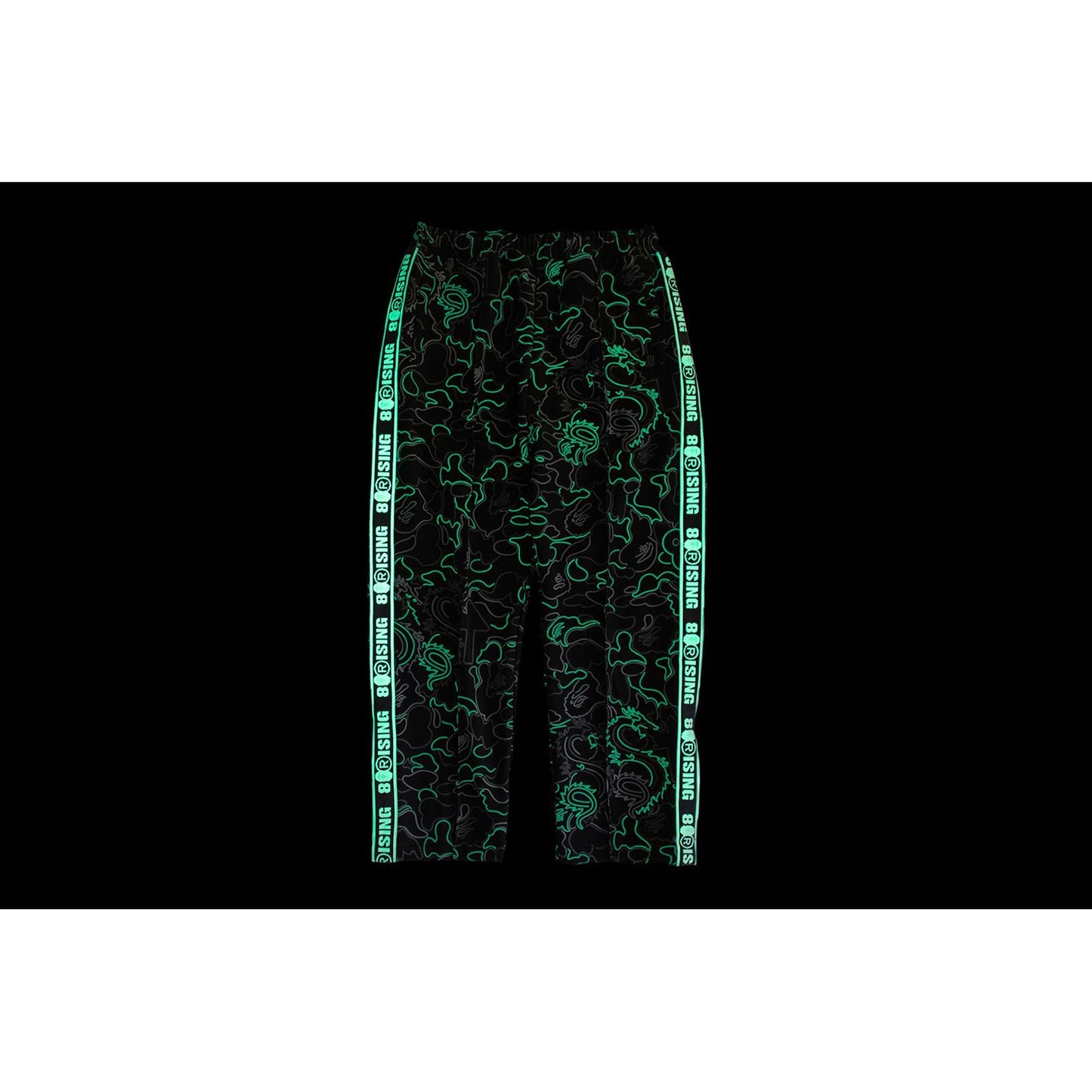 BAPE X 88RISING GLOW IN THE DARK CAMO TRACK PANTS MENS