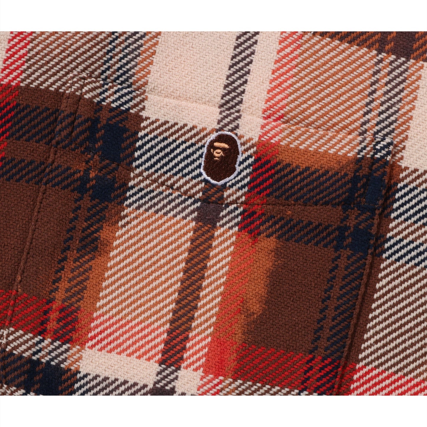 CHEMISE ZIPPÉE BAPE À CARREAUX BLANCHIE POUR HOMMES