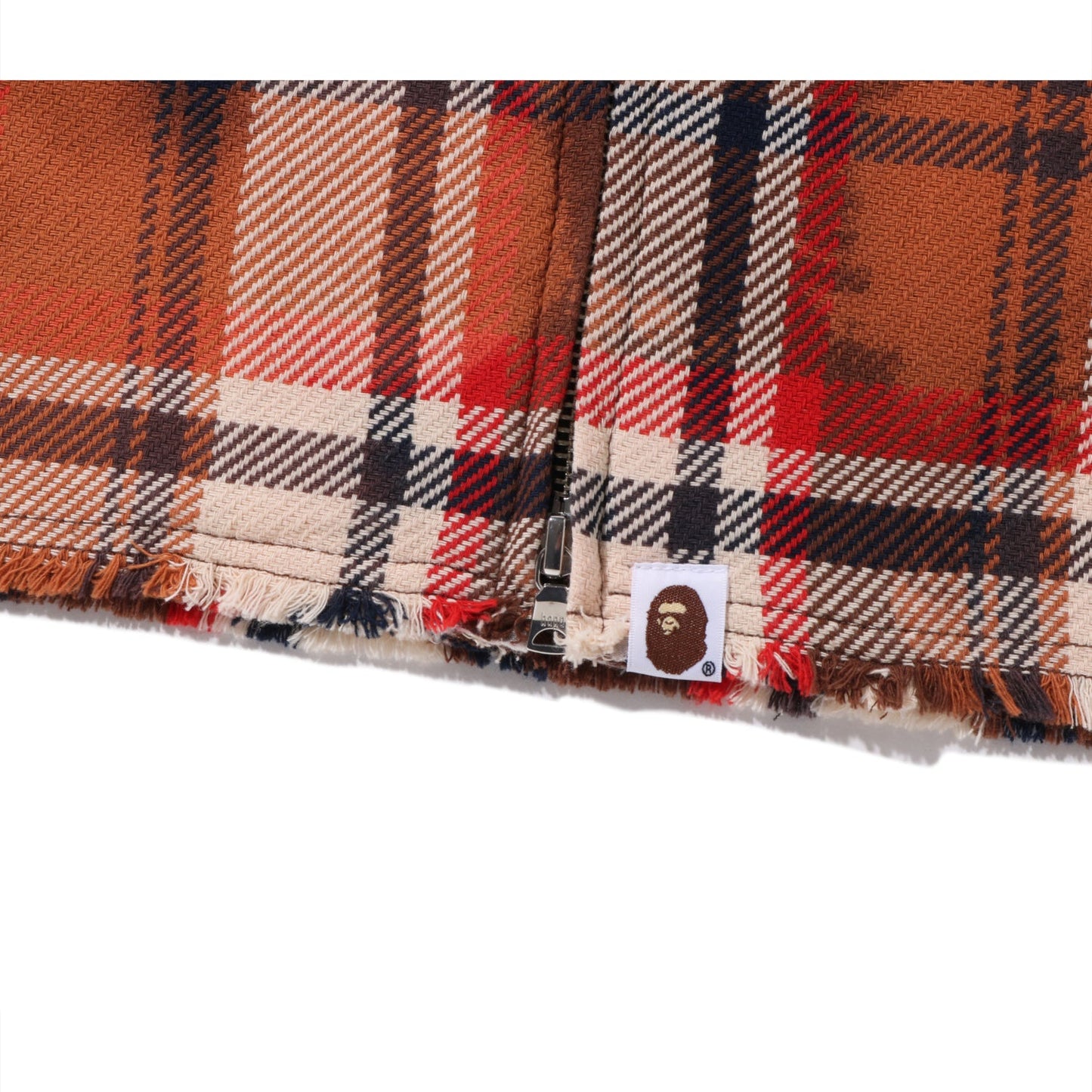 CHEMISE ZIPPÉE BAPE À CARREAUX BLANCHIE POUR HOMMES