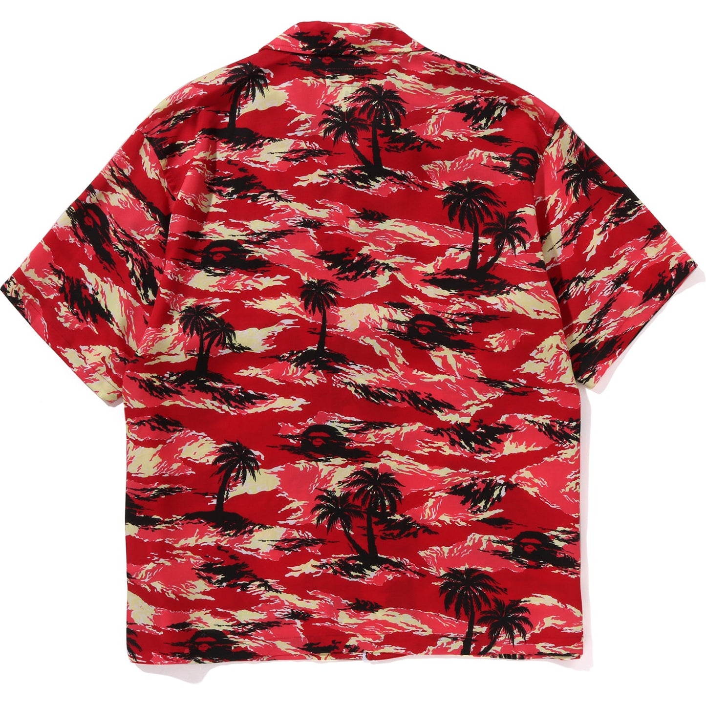 Chemise à manches courtes BAPE pour homme, motif camouflage palmier, col ouvert et poches