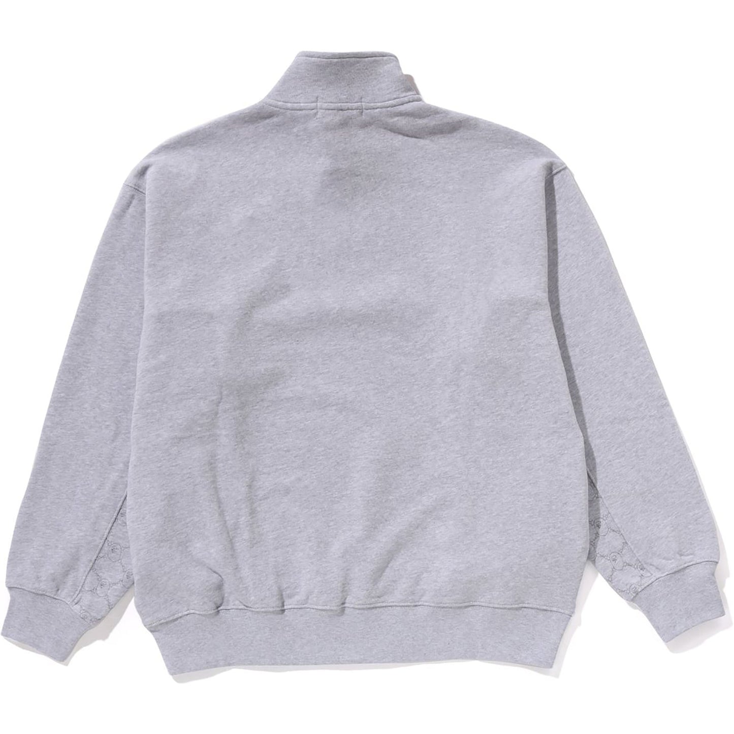 Sweat-shirt décontracté à col rond et demi-zip avec logo monogramme universitaire pour homme