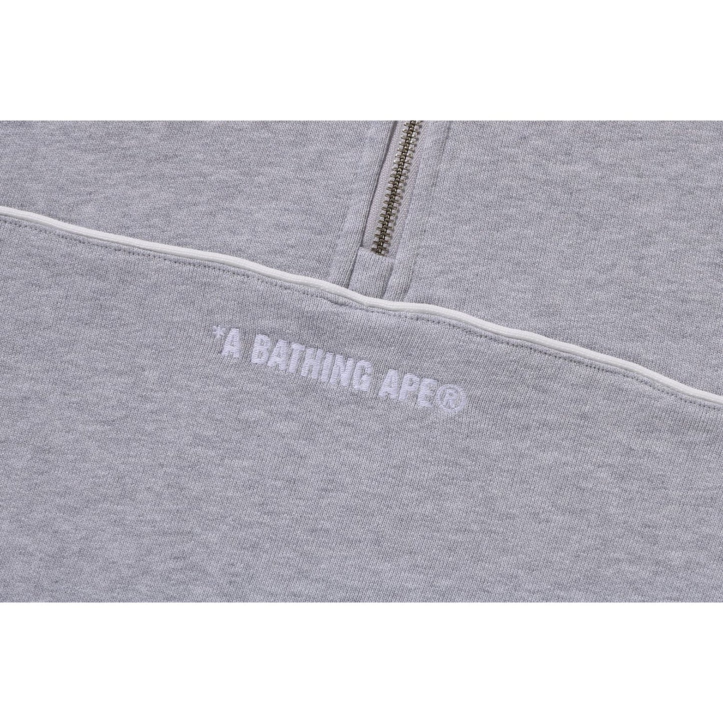 Sweat-shirt décontracté à col rond et demi-zip avec logo monogramme universitaire pour homme