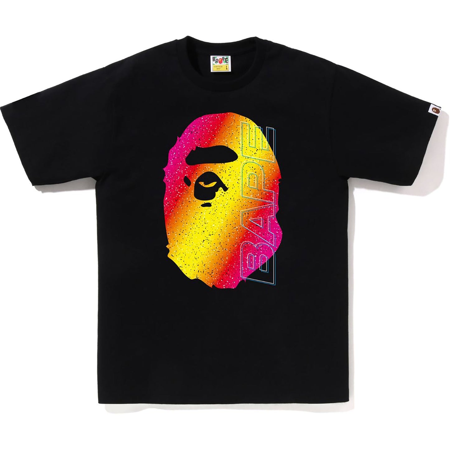 T-shirt BAPE pour homme avec tête de singe électro-fluo