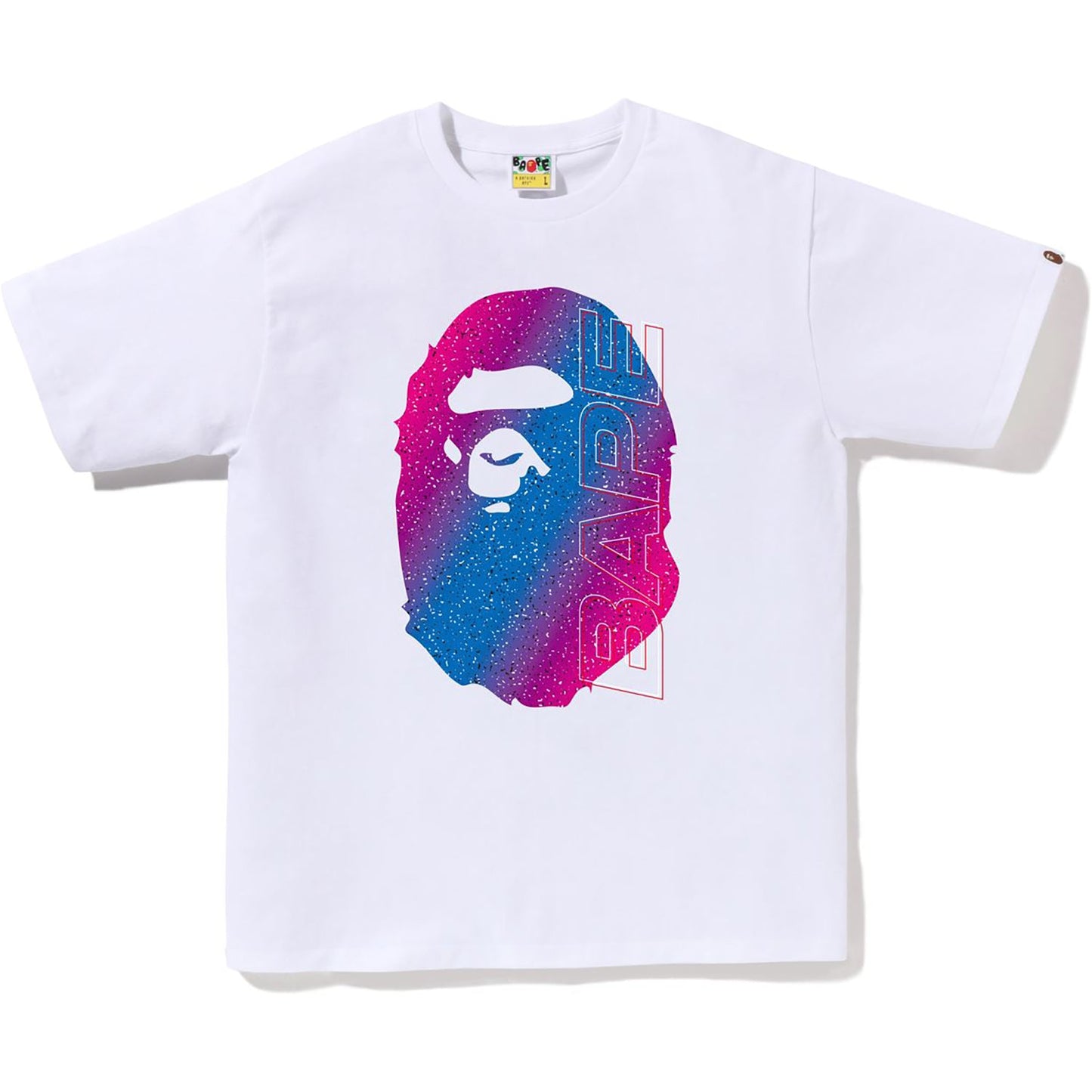 T-shirt BAPE pour homme avec tête de singe électro-fluo