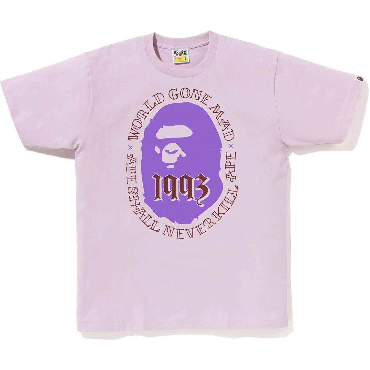 T-shirt BAPE en coton pour homme avec tête de singe 1993
