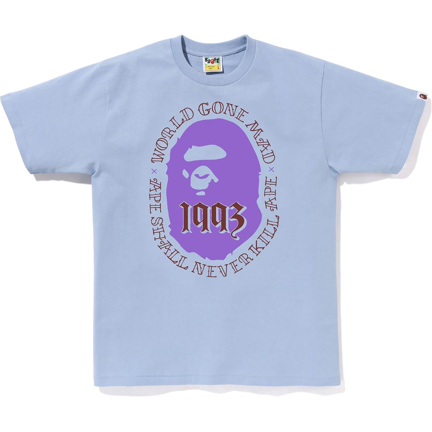 T-shirt BAPE en coton pour homme avec tête de singe 1993