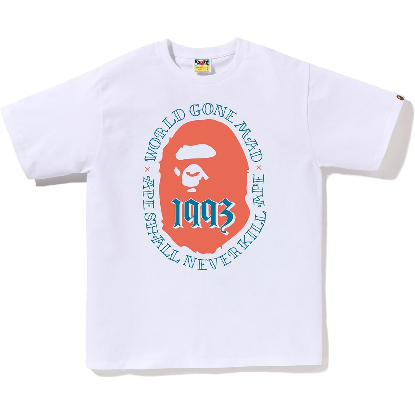 T-shirt BAPE en coton pour homme avec tête de singe 1993