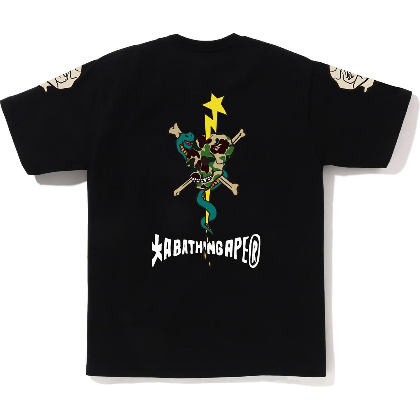 BAPE HERREN-SOUVENIR-TOTENKOPF-LOGO-T-SHIRT