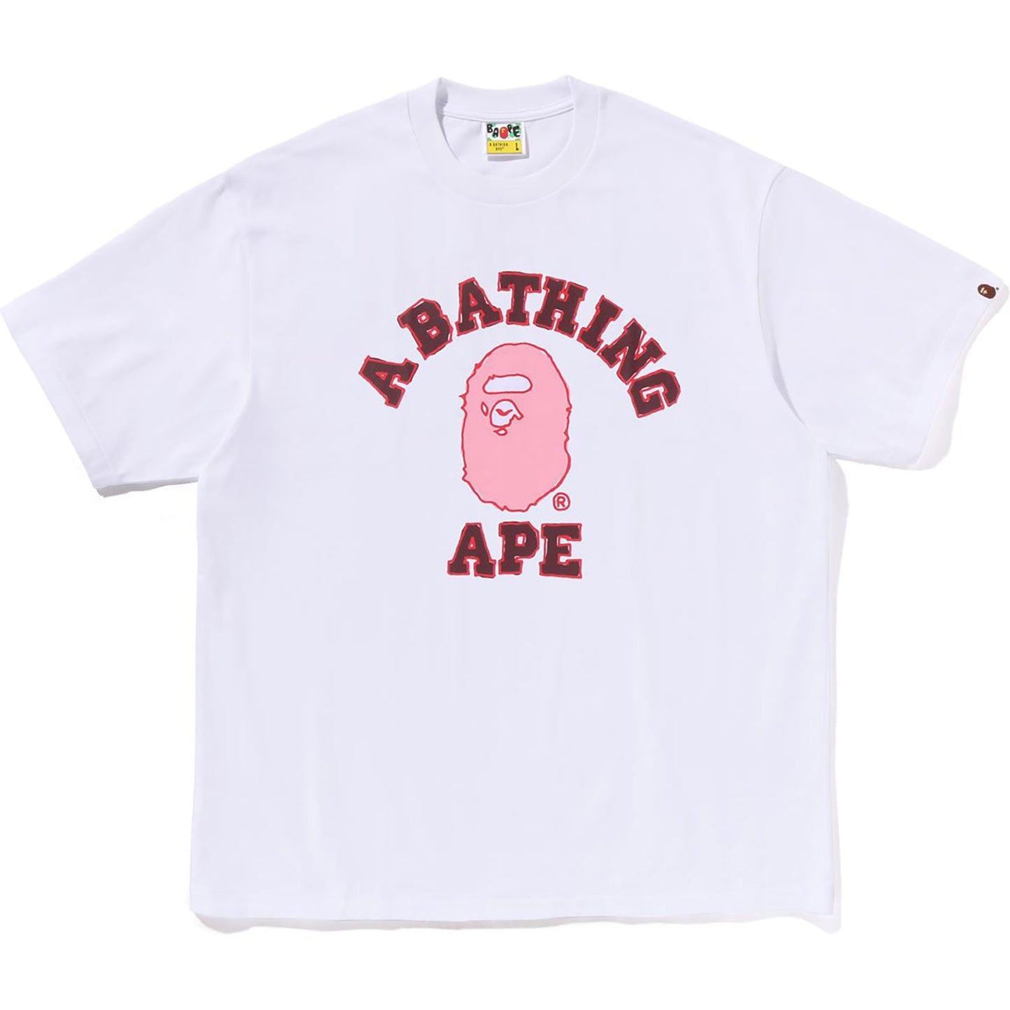 T-shirt décontracté universitaire BAPE pour homme, motif dessiné à la main