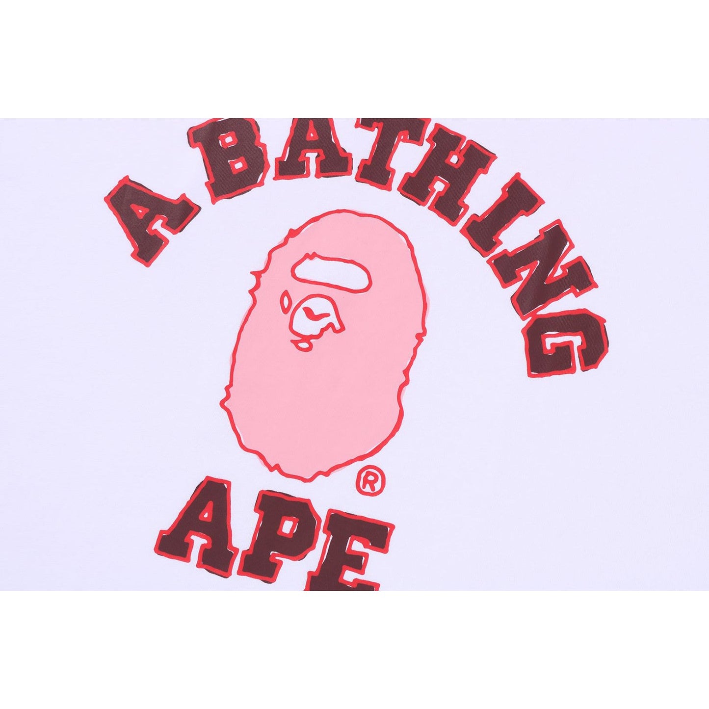T-shirt décontracté universitaire BAPE pour homme, motif dessiné à la main