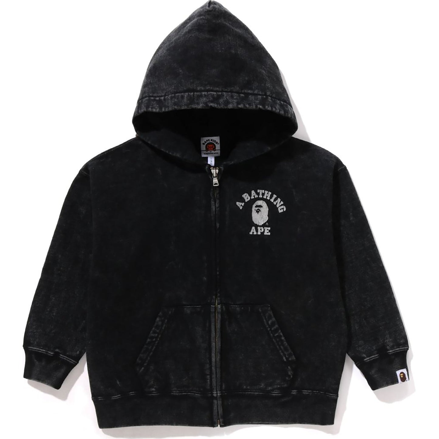 Sweat à capuche zippé overdye pour enfant, coupe décontractée