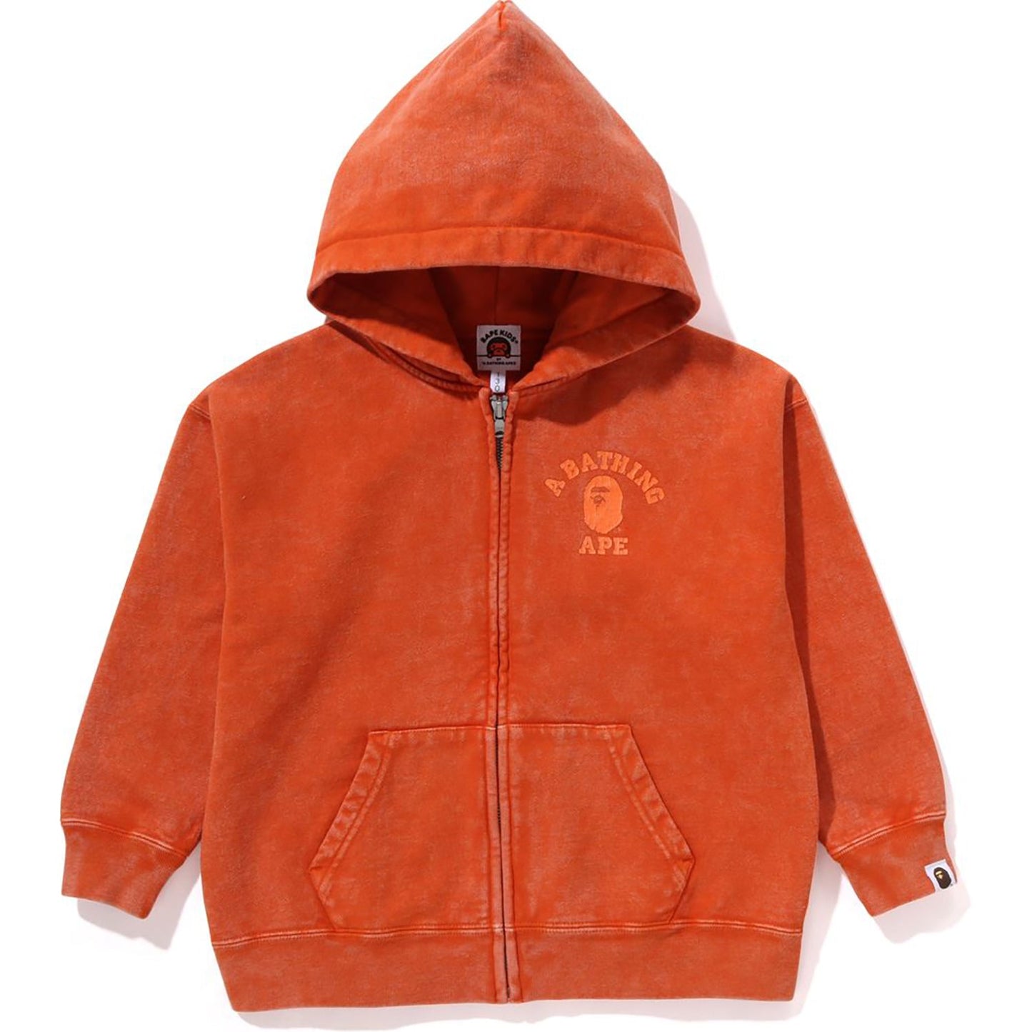 Sweat à capuche zippé overdye pour enfant, coupe décontractée