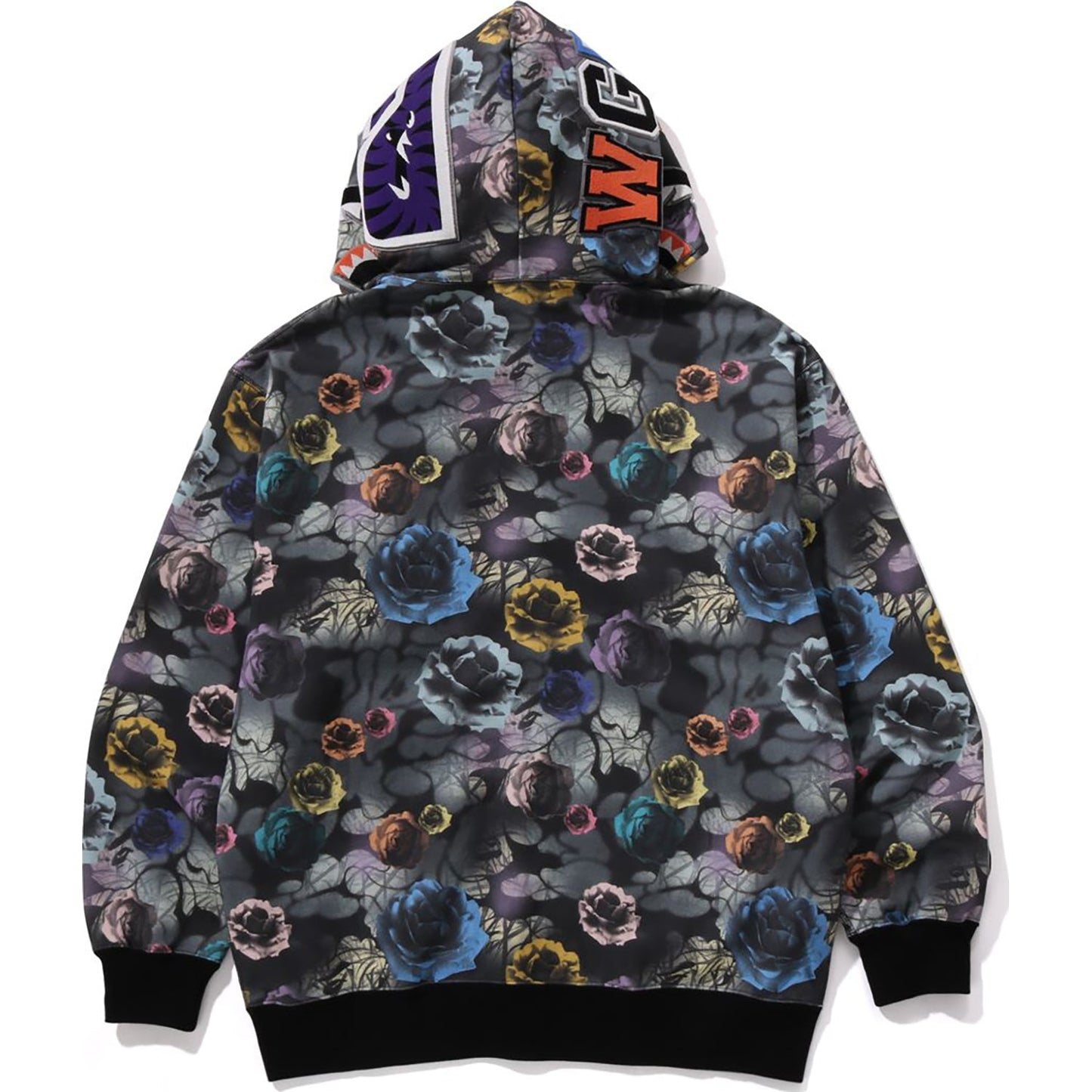 Sweat à capuche zippé intégral motif camouflage floral et requin, coupe décontractée, pour homme