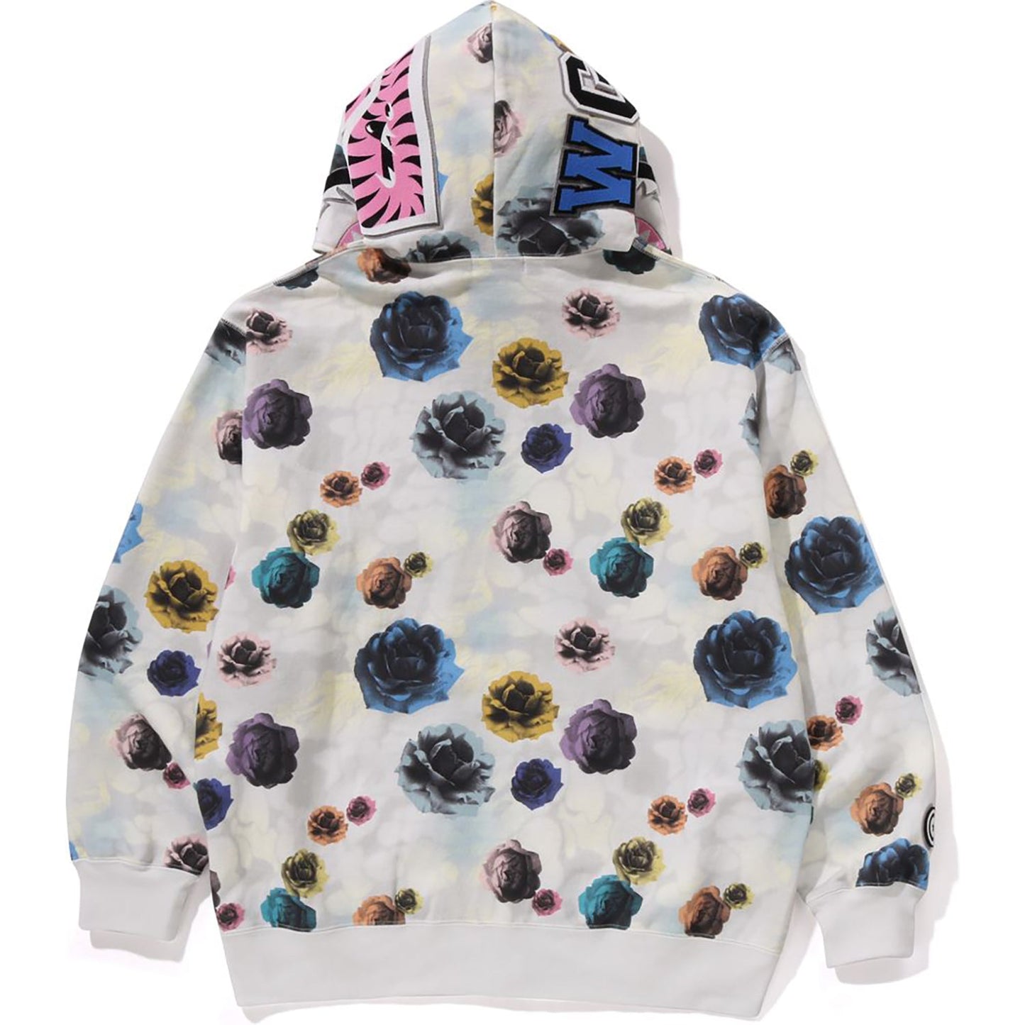 Sweat à capuche zippé intégral motif camouflage floral et requin, coupe décontractée, pour homme
