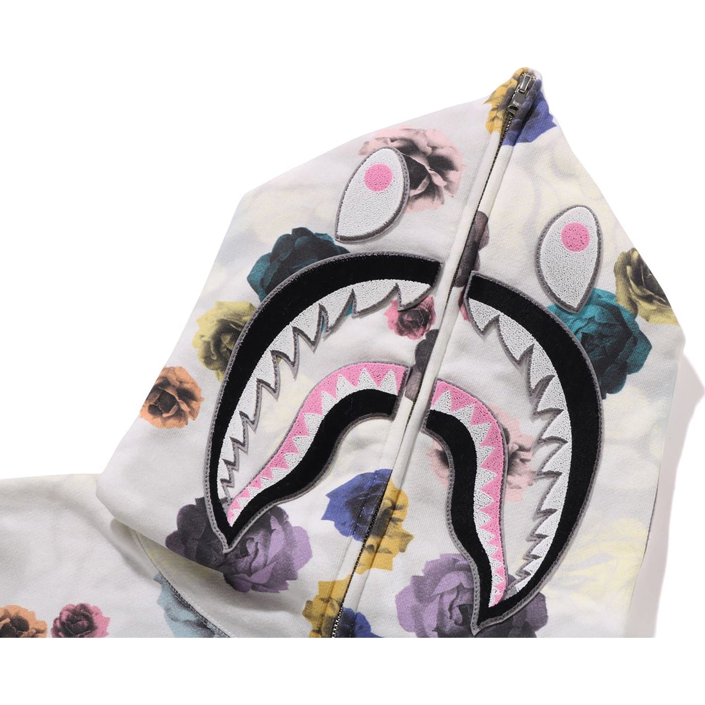 Sweat à capuche zippé intégral motif camouflage floral et requin, coupe décontractée, pour homme