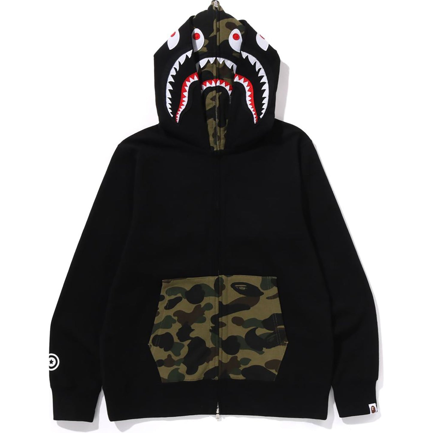 Sweat à capuche double zip intégral camouflage Shark pour homme