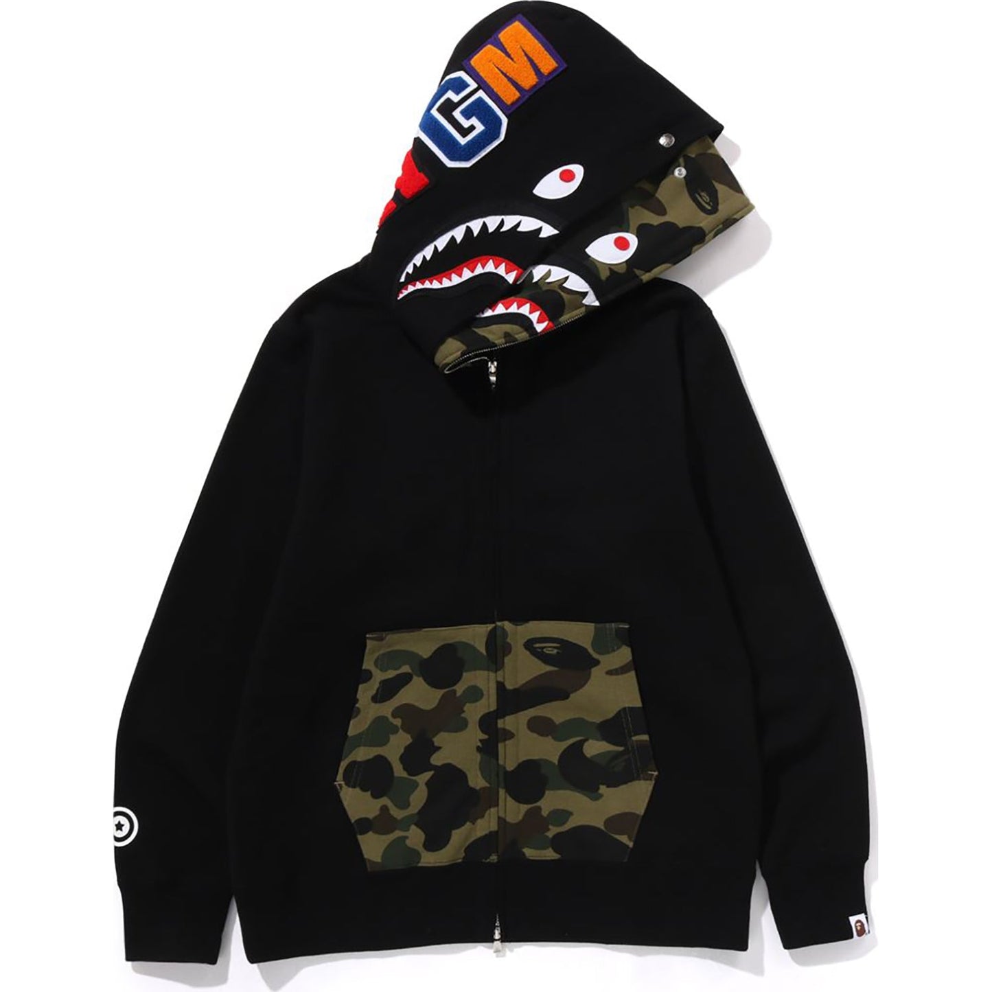 Sweat à capuche double zip intégral camouflage Shark pour homme