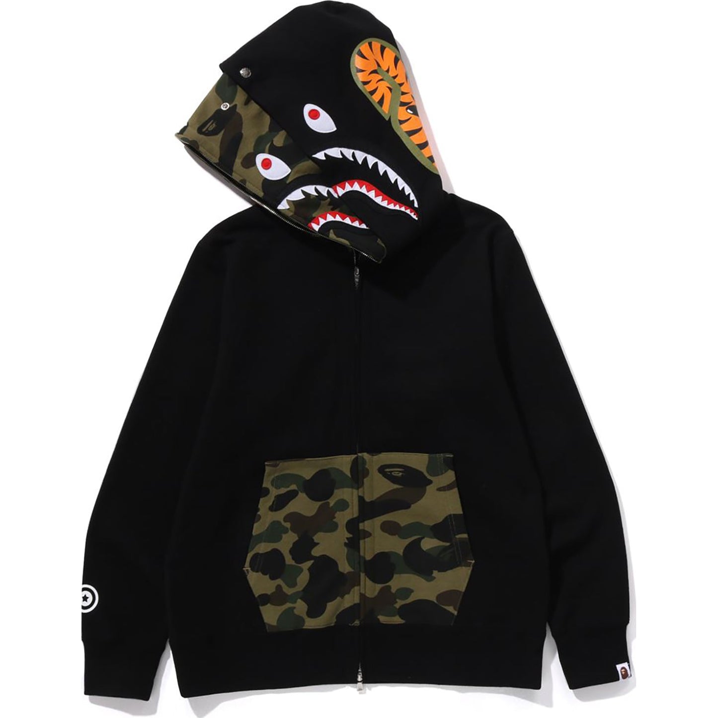 Sweat à capuche double zip intégral camouflage Shark pour homme