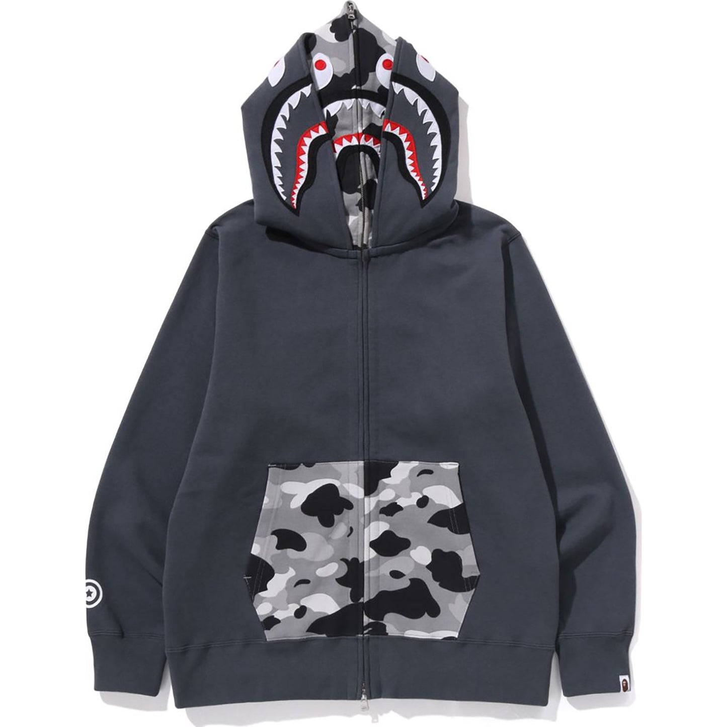 Sweat à capuche double zip intégral camouflage Shark pour homme