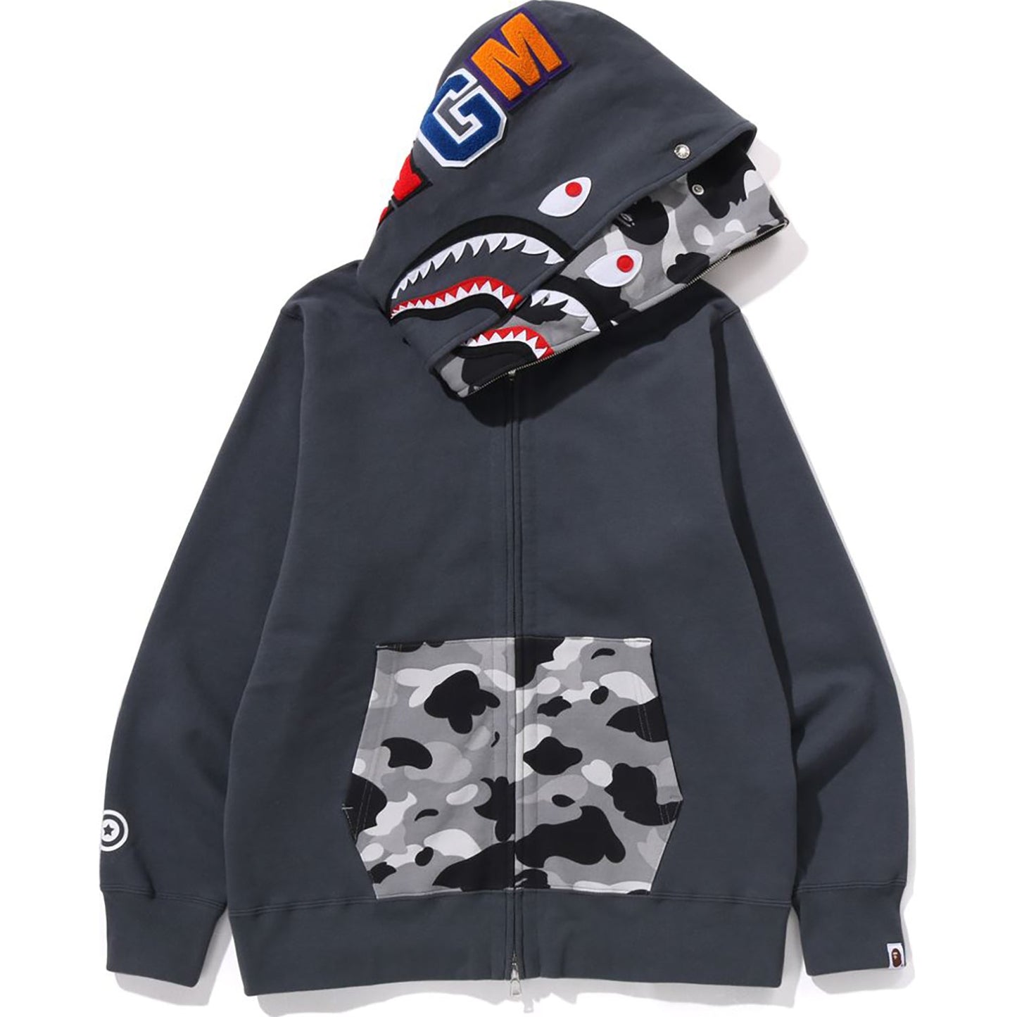 Sweat à capuche double zip intégral camouflage Shark pour homme