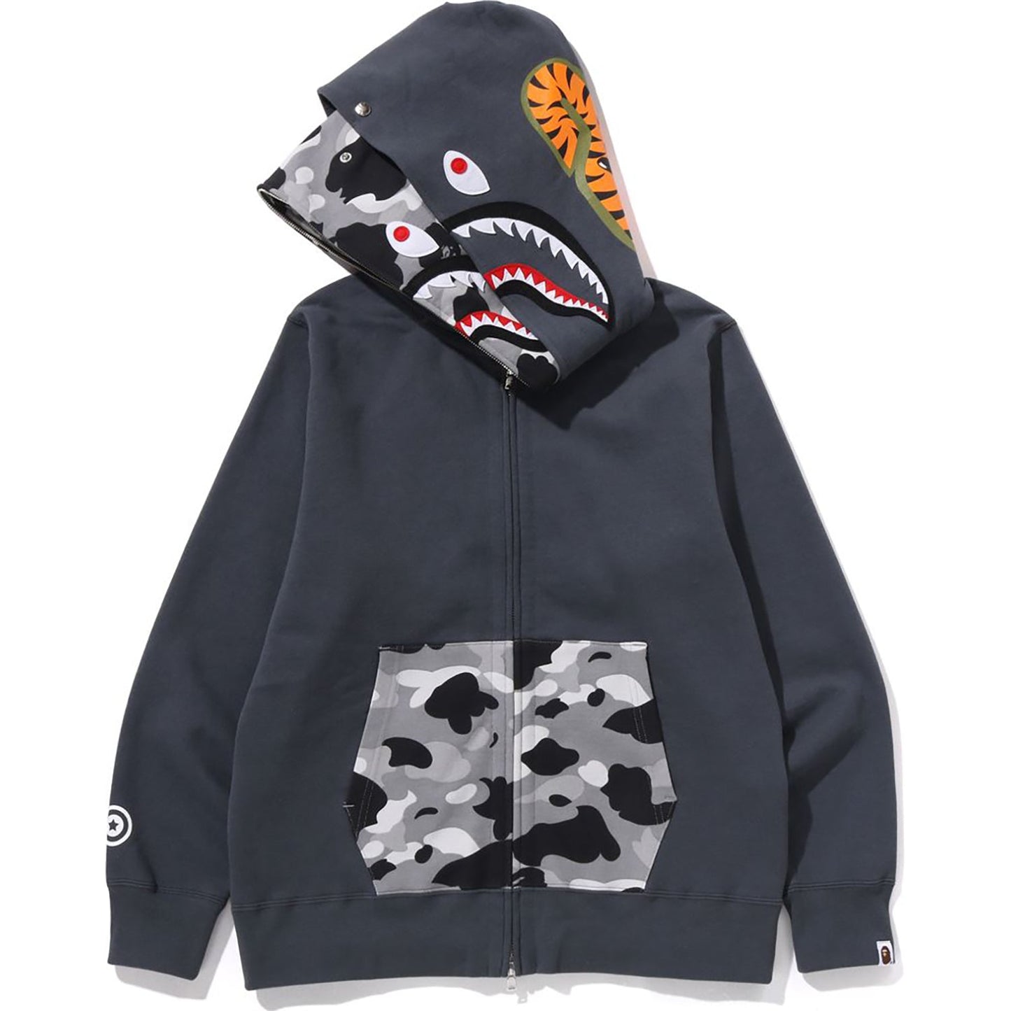 Sweat à capuche double zip intégral camouflage Shark pour homme