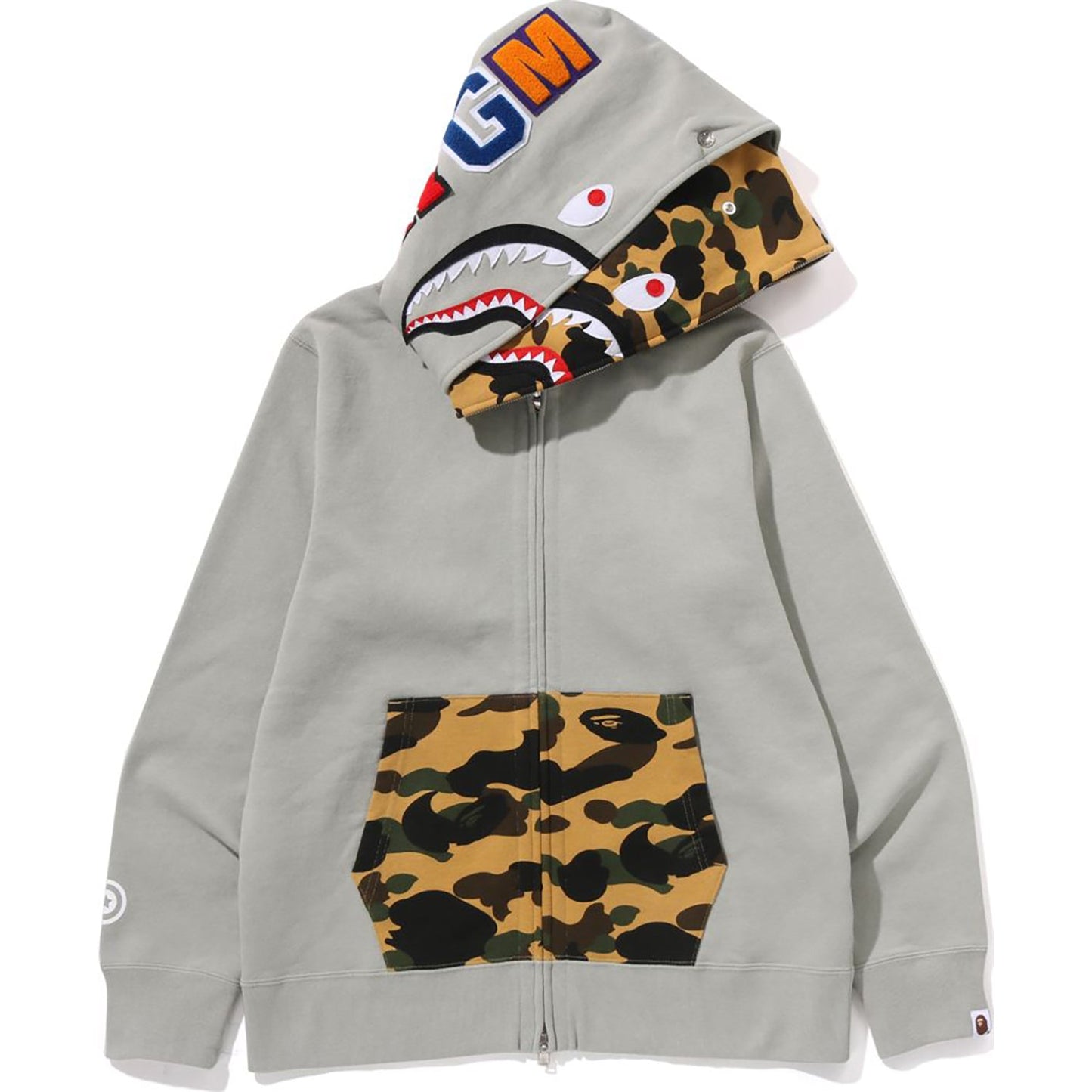 Sweat à capuche double zip intégral camouflage Shark pour homme
