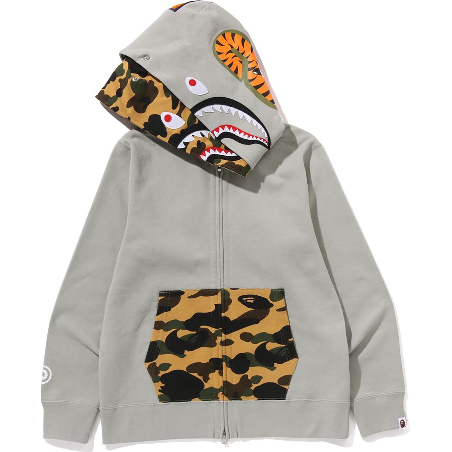 Sweat à capuche double zip intégral camouflage Shark pour homme