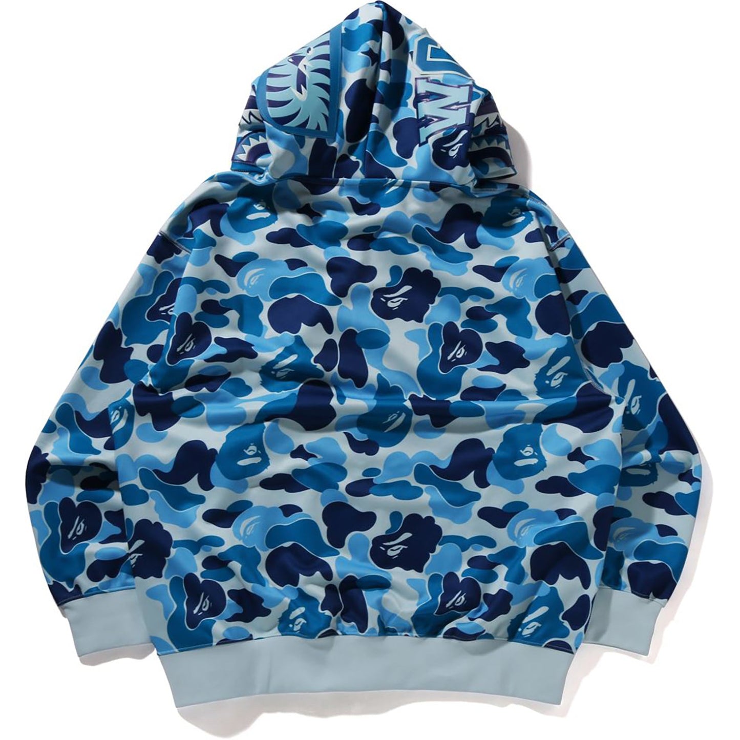 Sweat à capuche zippé intégral en polyester ABC CAMO pour homme, coupe décontractée, motif requin