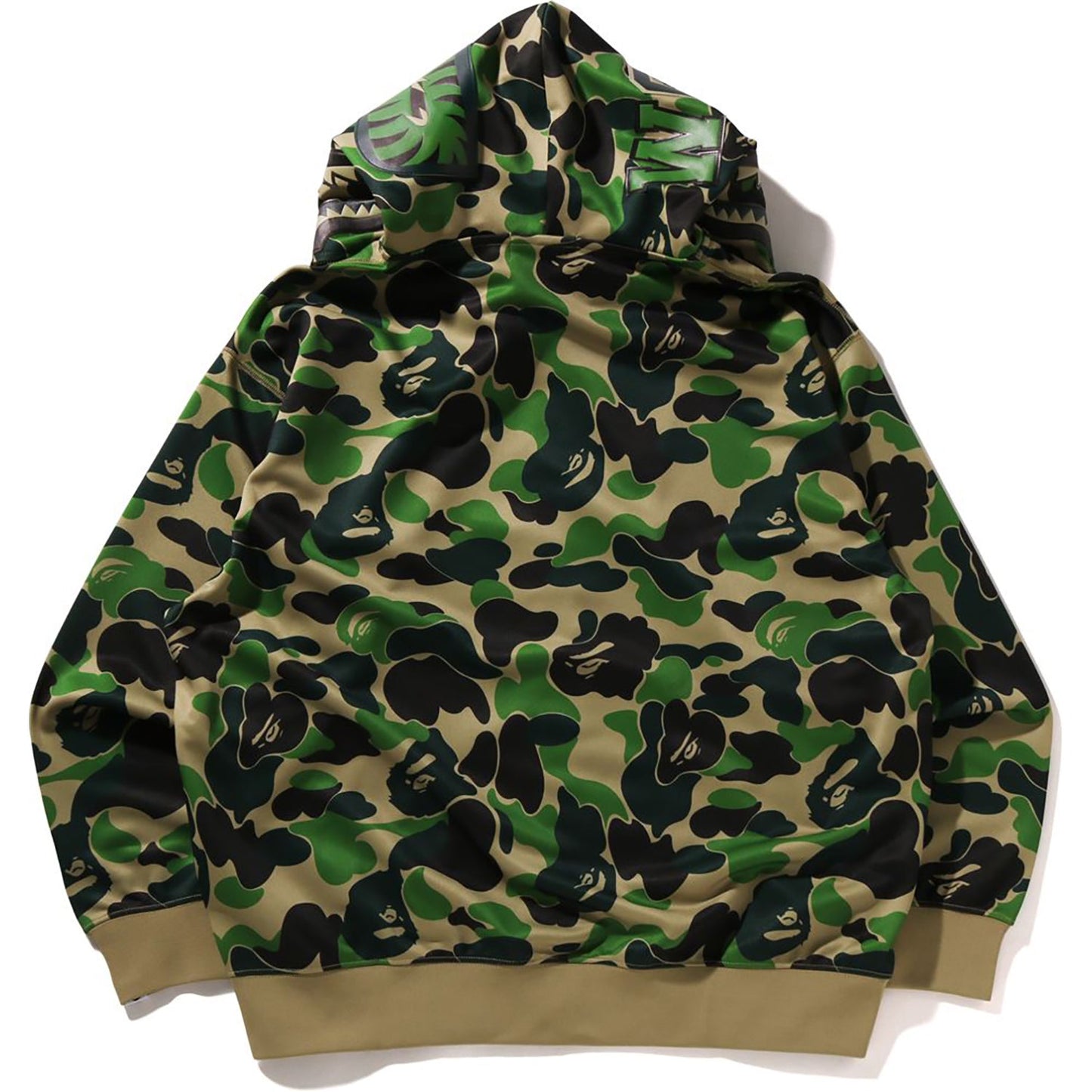 Sweat à capuche zippé intégral en polyester ABC CAMO pour homme, coupe décontractée, motif requin