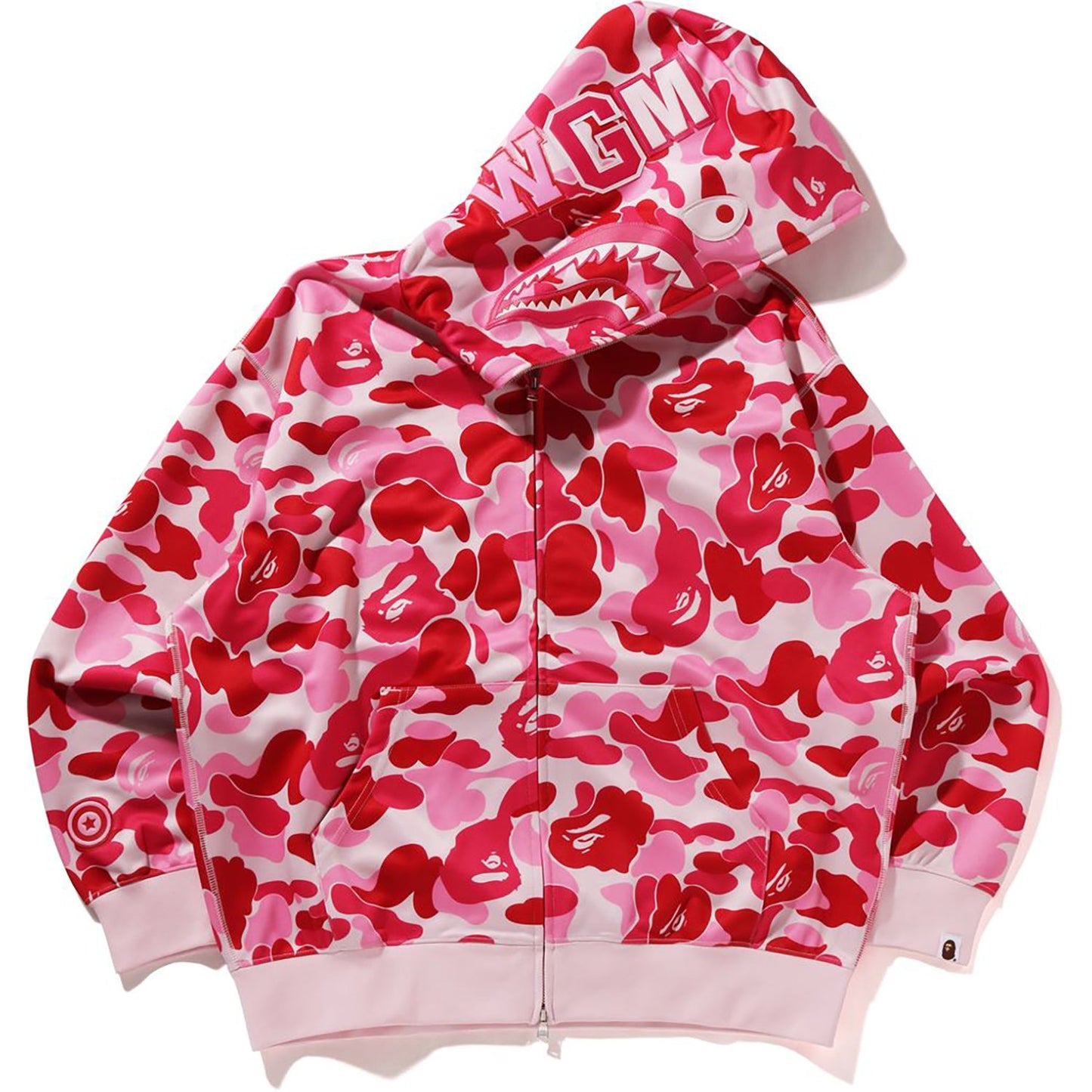 Sweat à capuche zippé intégral en polyester ABC CAMO pour homme, coupe décontractée, motif requin