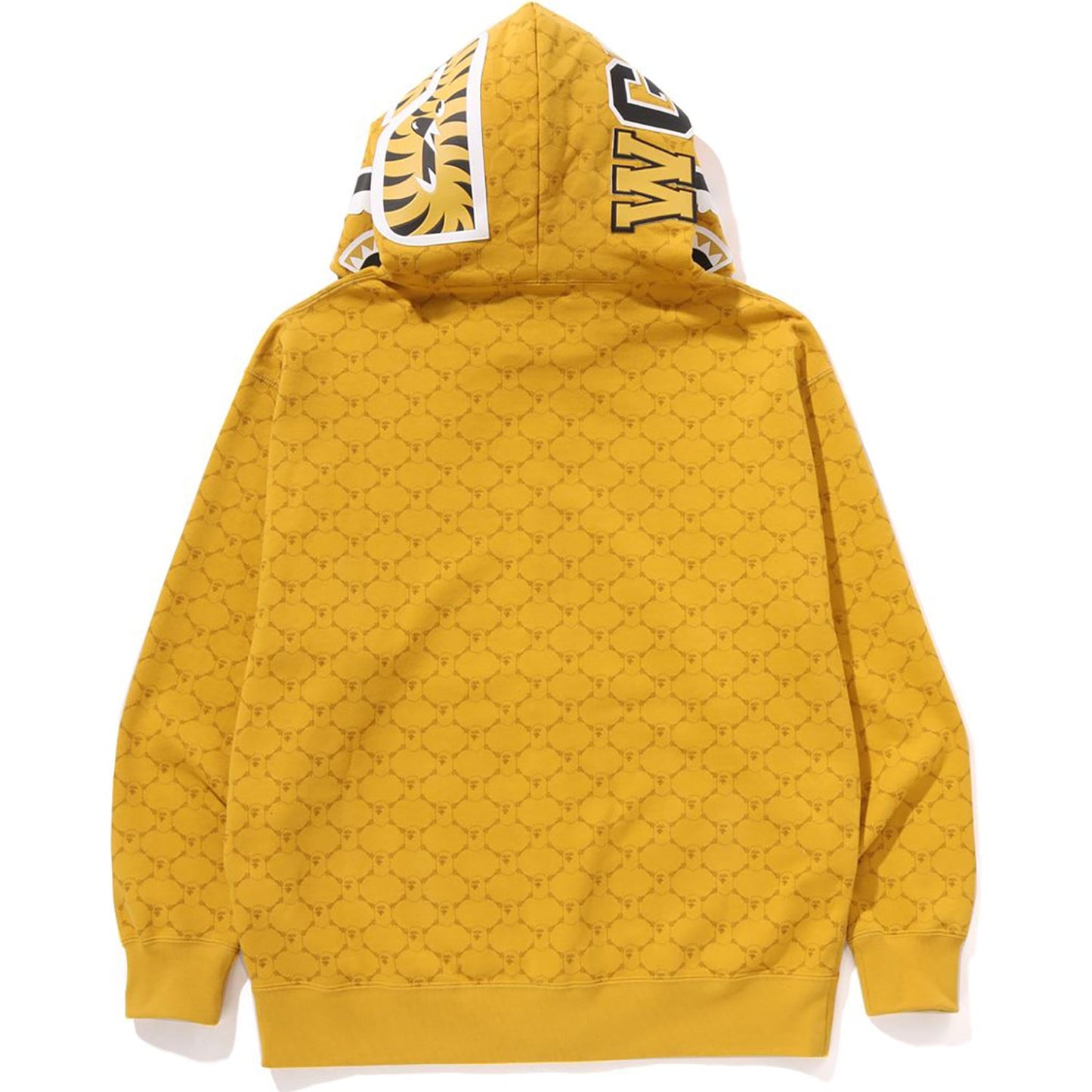 Sweat à capuche zippé intégral avec motif requin et monogramme universitaire, coupe décontractée, pour homme