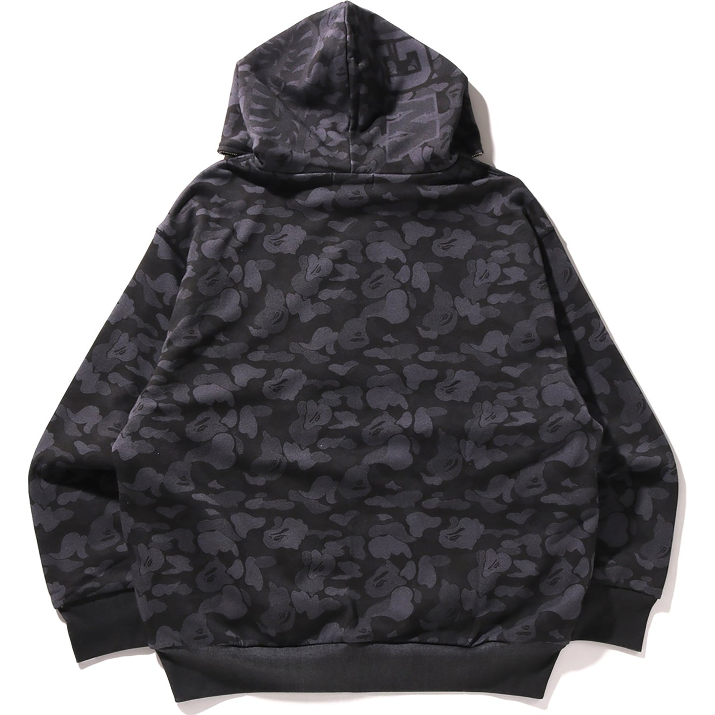 Sweat à capuche zippé intégral avec imprimé camouflage et requin, coupe décontractée, pour homme