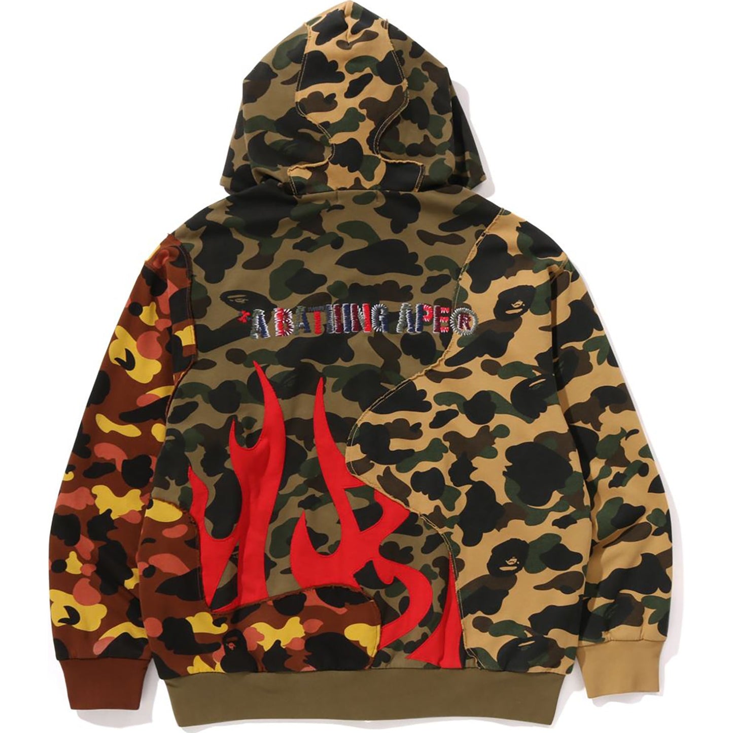Sweat à capuche zippé intégral camouflage recyclé pour homme, coupe décontractée