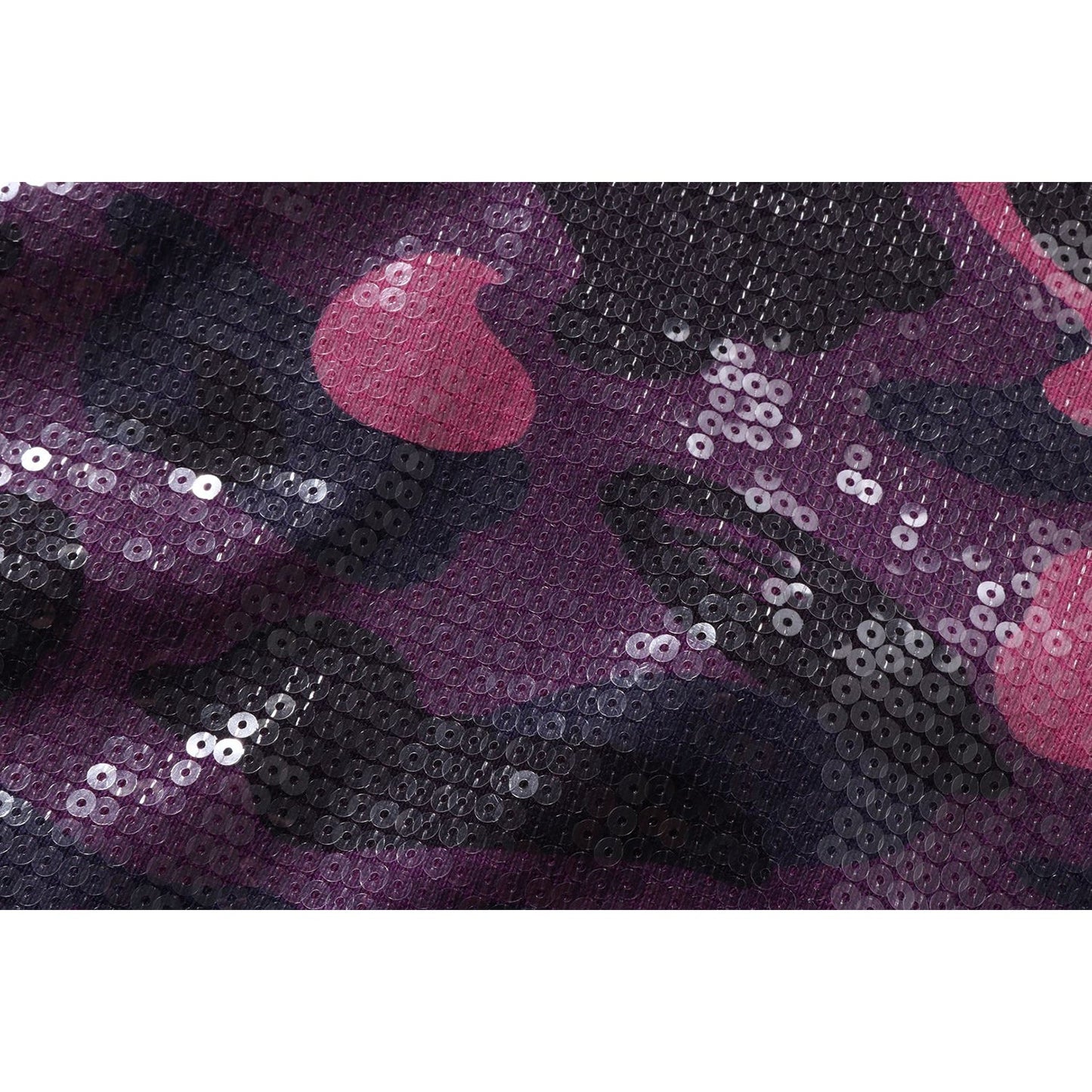 COLOR CAMO APE HEAD SEQUIN CROPPED FULL ZIP HOOOIE LADIES