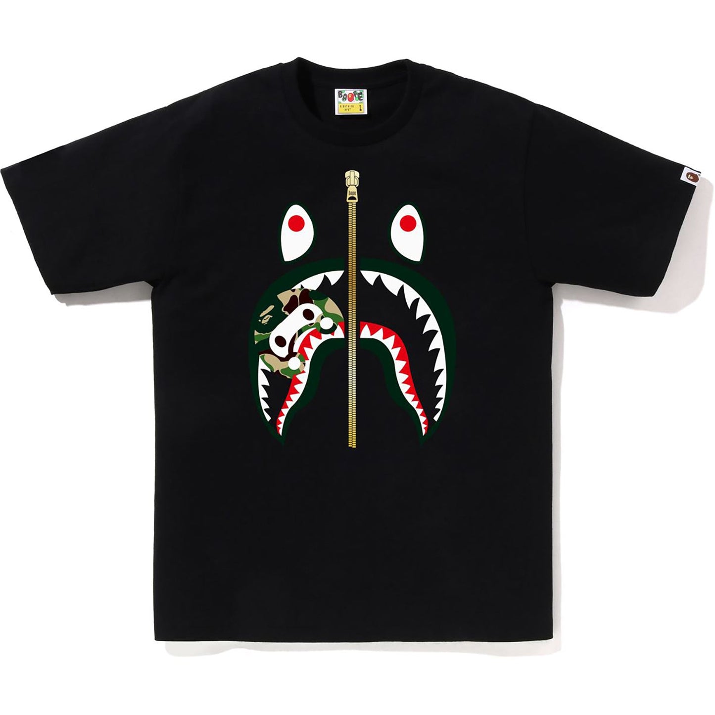 BAPE HERREN ABC CAMO MILO SHARK T-SHIRT