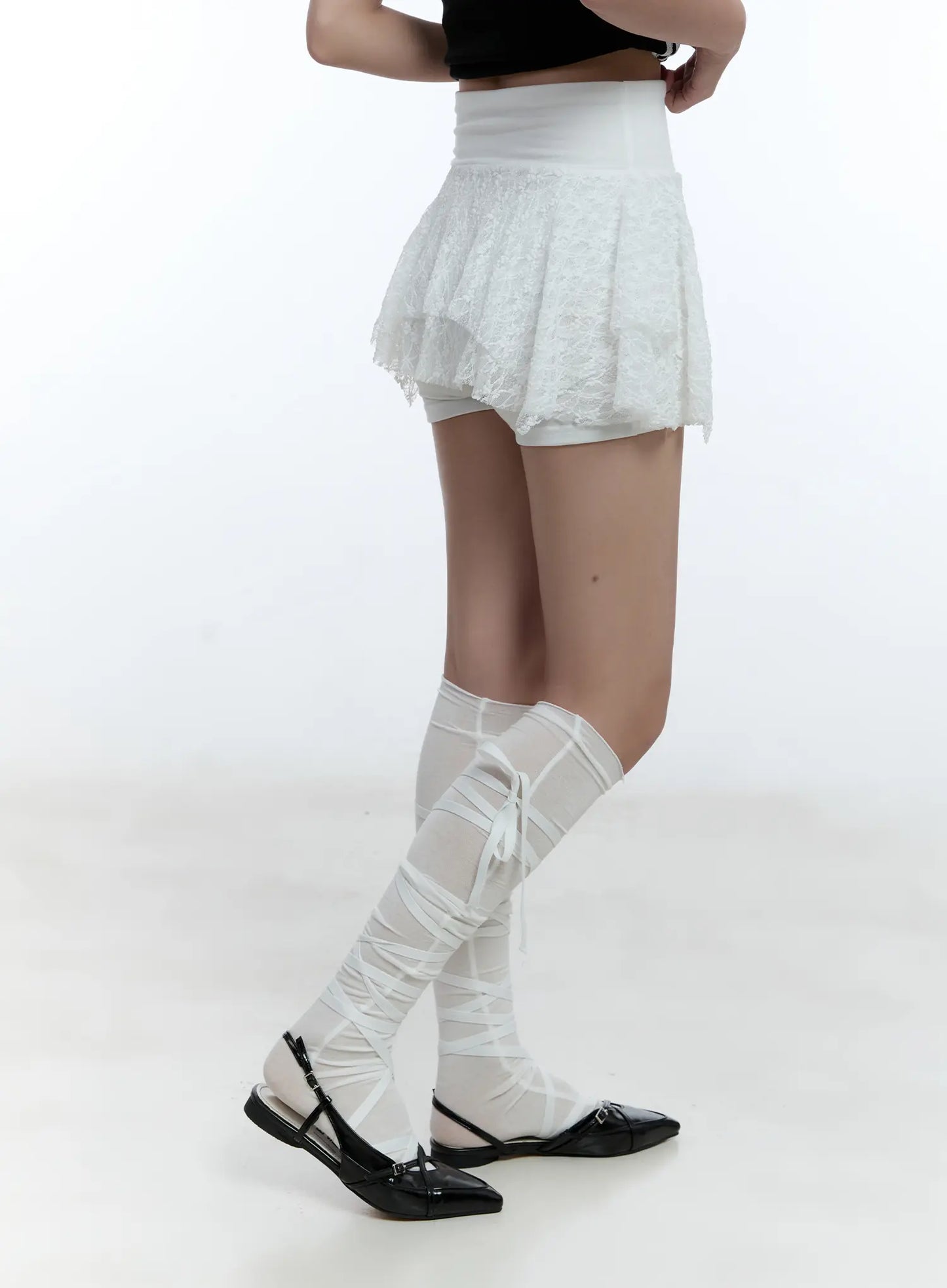 Ribbon Strap Knee-Length Socks CU527