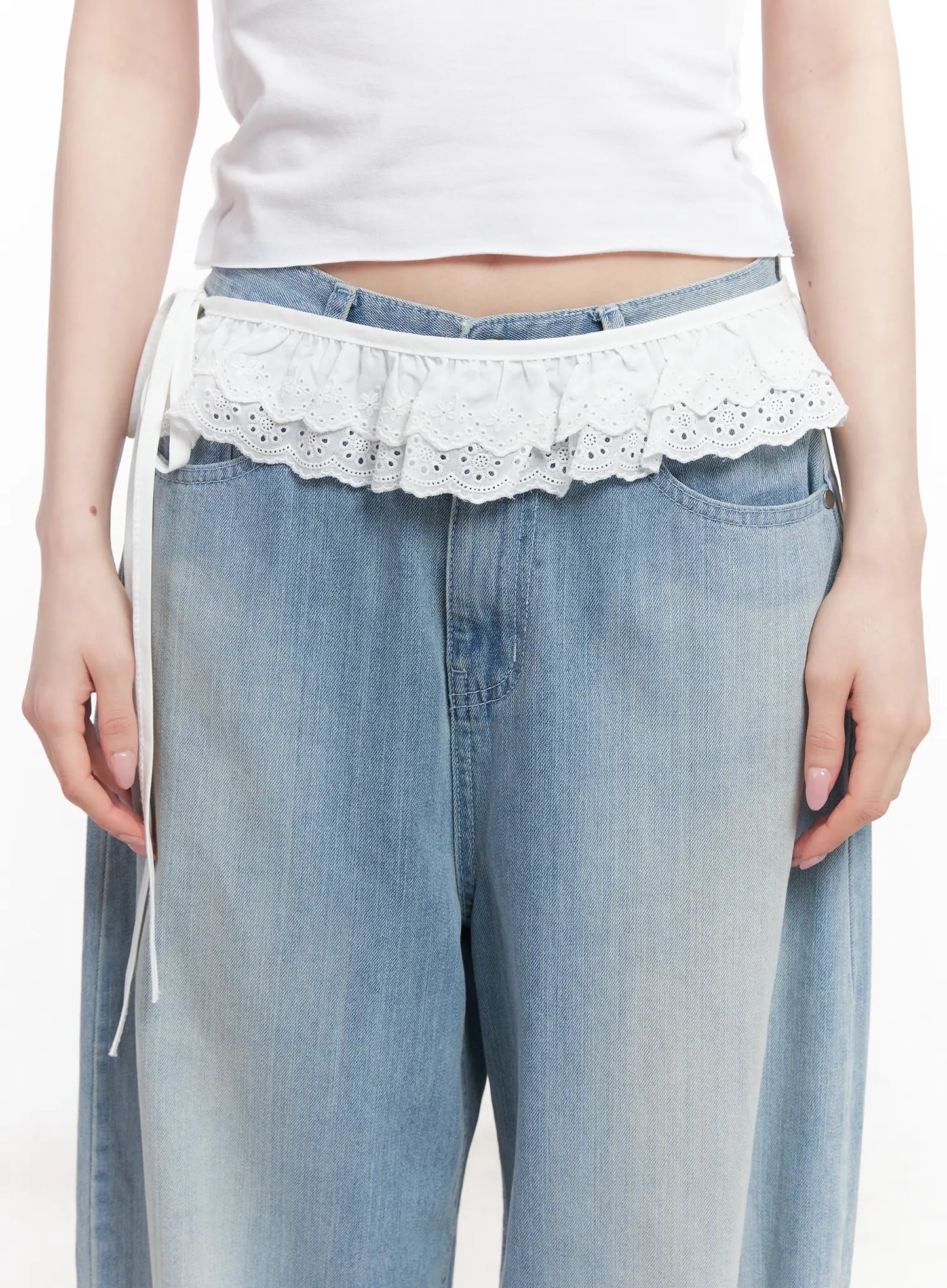 Lace-Trim Waist Belt CU511