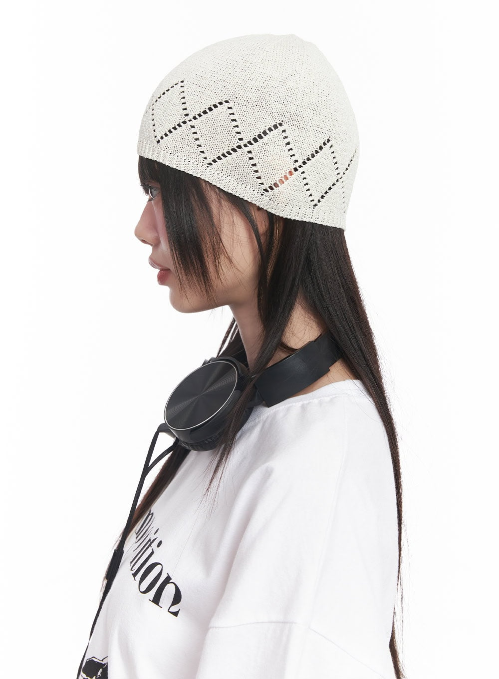 Geo Print Linen Beanie CY520