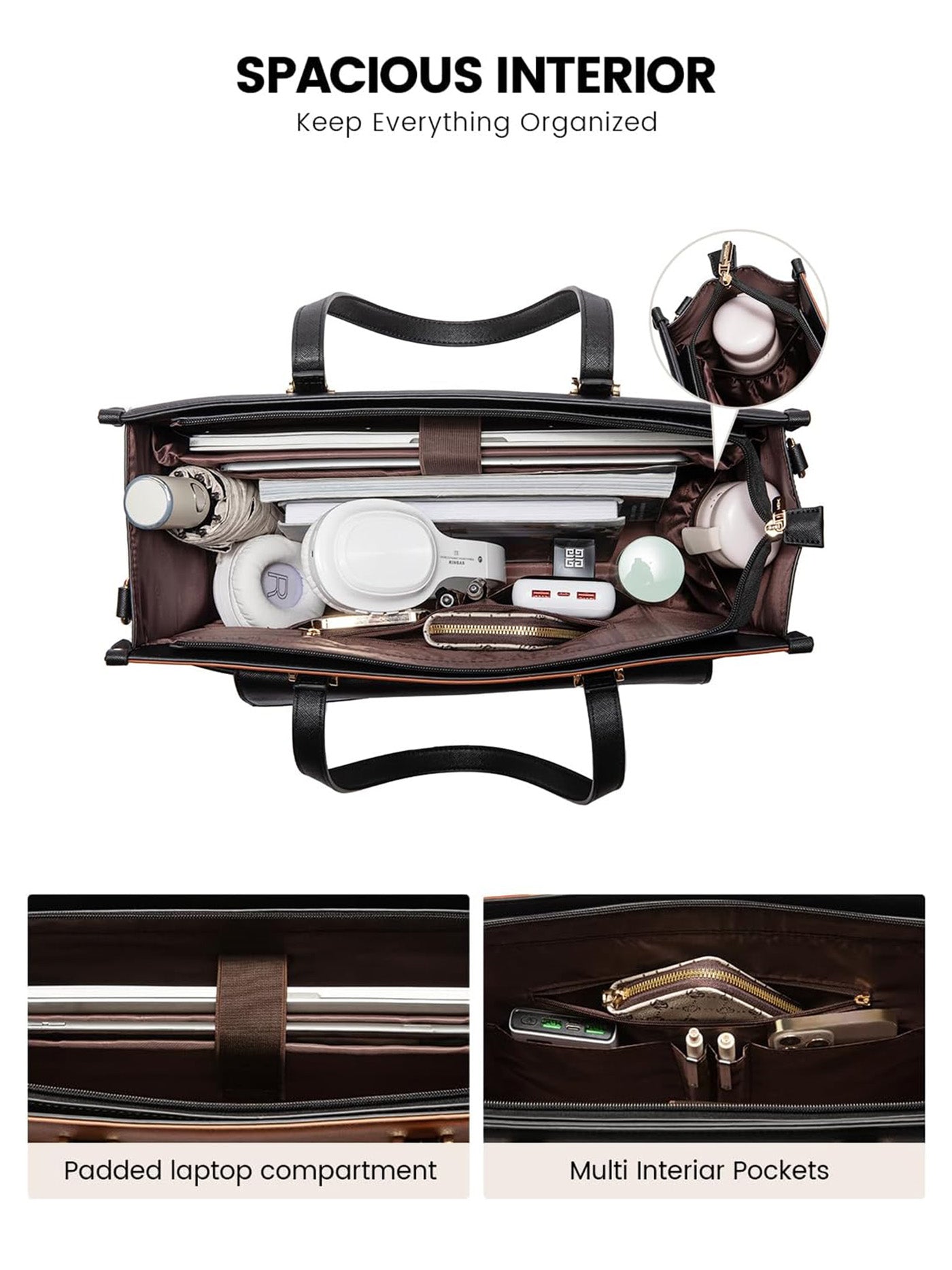 Sac fourre-tout 2 en 1 pour ordinateur portable, 15,6" et 17,3"