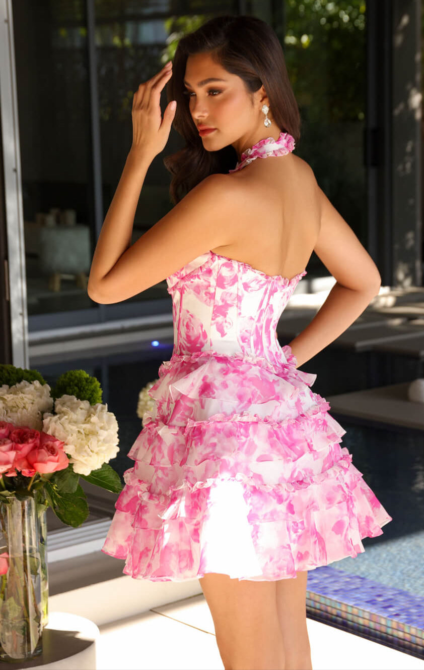 26446 - Ava Presley - Floral Halter Mini Dress