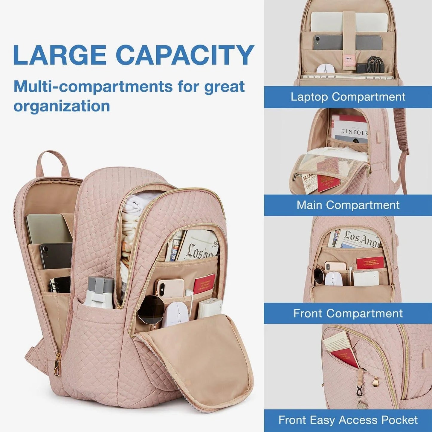Sacs à dos pour ordinateur portable 15,6 pouces Bonchemin