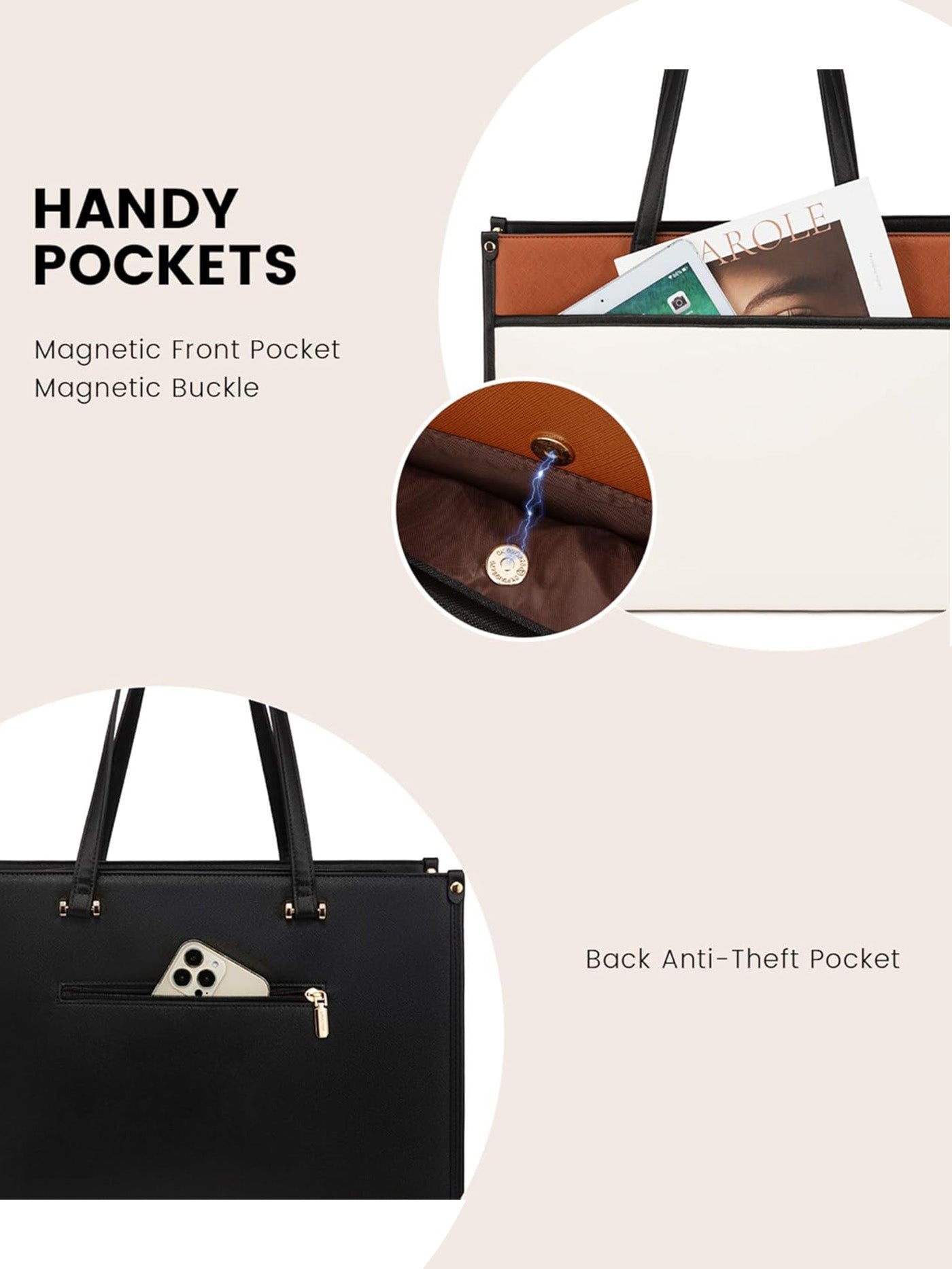 Sac fourre-tout 2 en 1 pour ordinateur portable, 15,6" et 17,3"