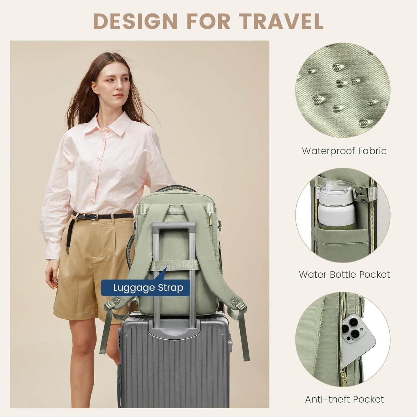 Sac à dos de voyage 4 pièces, 40 L et 50 L