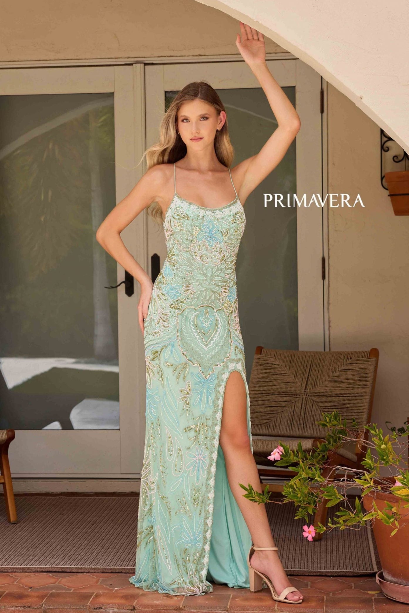 4156 - Primavera - Robe longue perlée