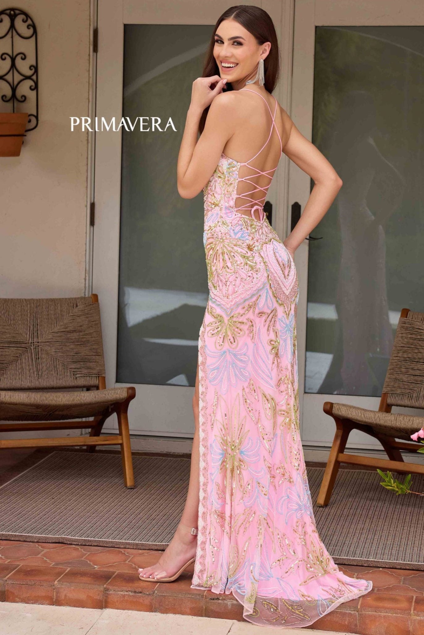 4156 - Primavera - Robe longue perlée