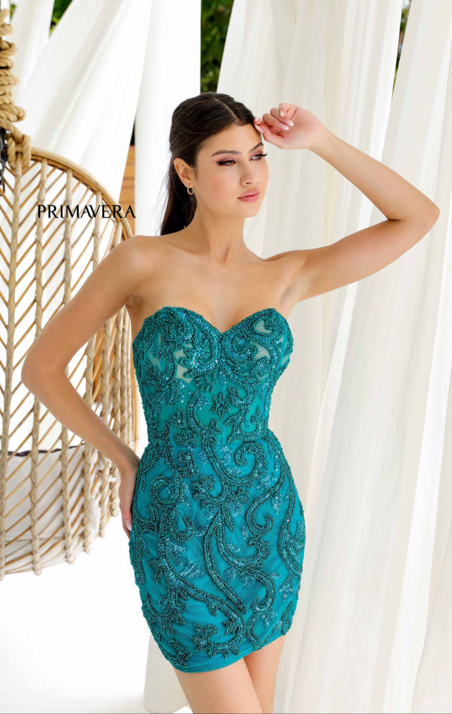4227 - Primavera - Corset Beaded Mini Dress